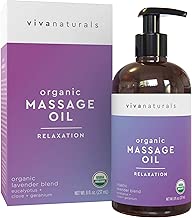 Certified Organic Massage Oil with Relaxing Lavender Scent, Perfect for Couples Massage and Stiff Muscle Relief, Works Great as a Sensual Body Oil (8 fl. oz.) - coolthings.us