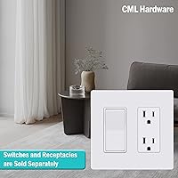 Vista 8 de CML - Placa de pared decorativa sin tornillos, 2 cubiertas de salida de bandas, paquete de 4 placas decorativas para interruptor de luz, cara lisa