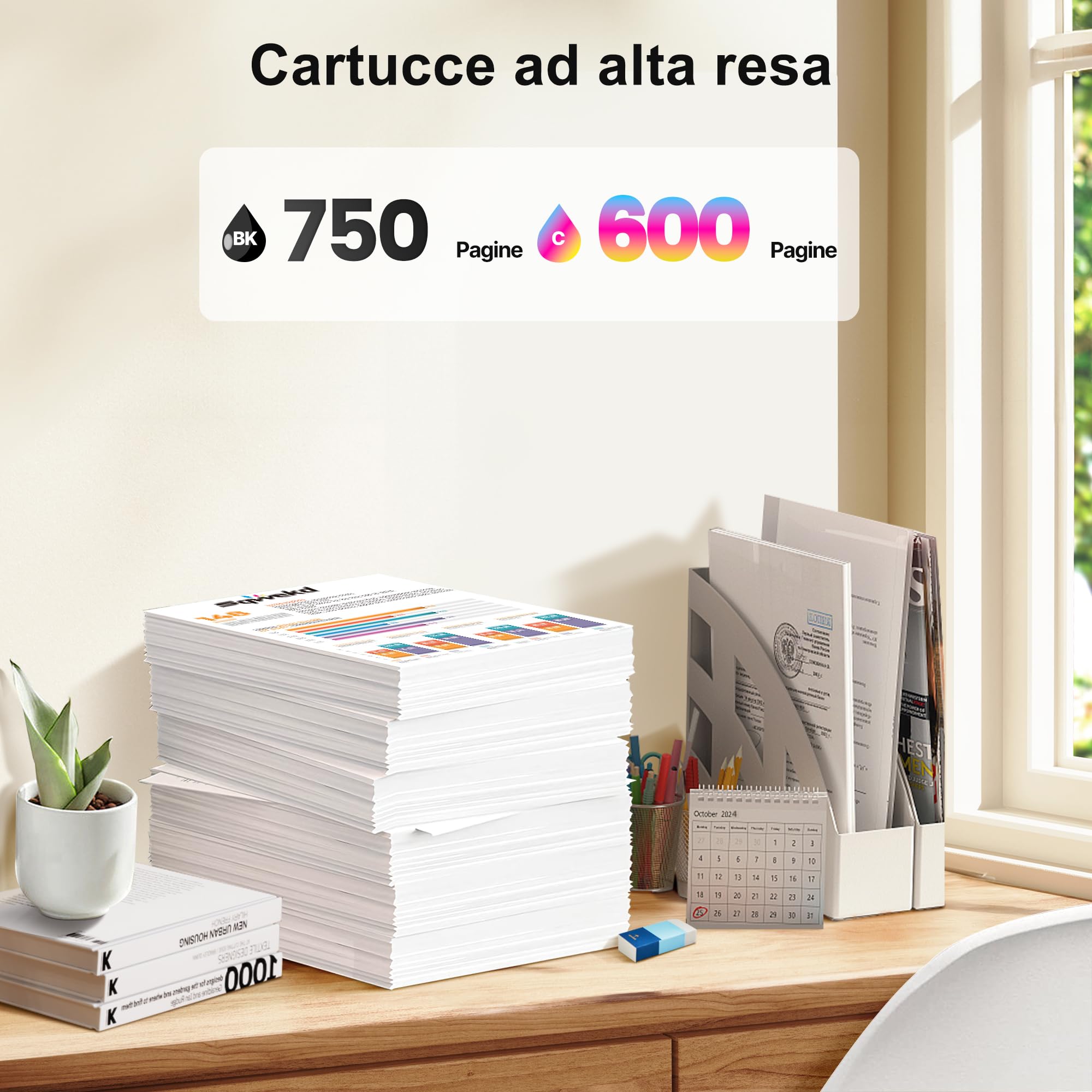 Sqwekd PG-560 XL CL-561XL Cartucce d'inchiostro Sostituzione per Cartucce Canon 560 561 XL per Canon Pixma TS7450i TS5350i TS5350 TS7450 TS7451i TS7451 TS5351a TS5351 TS5352 TS5353 (Nero Tri-Colore)