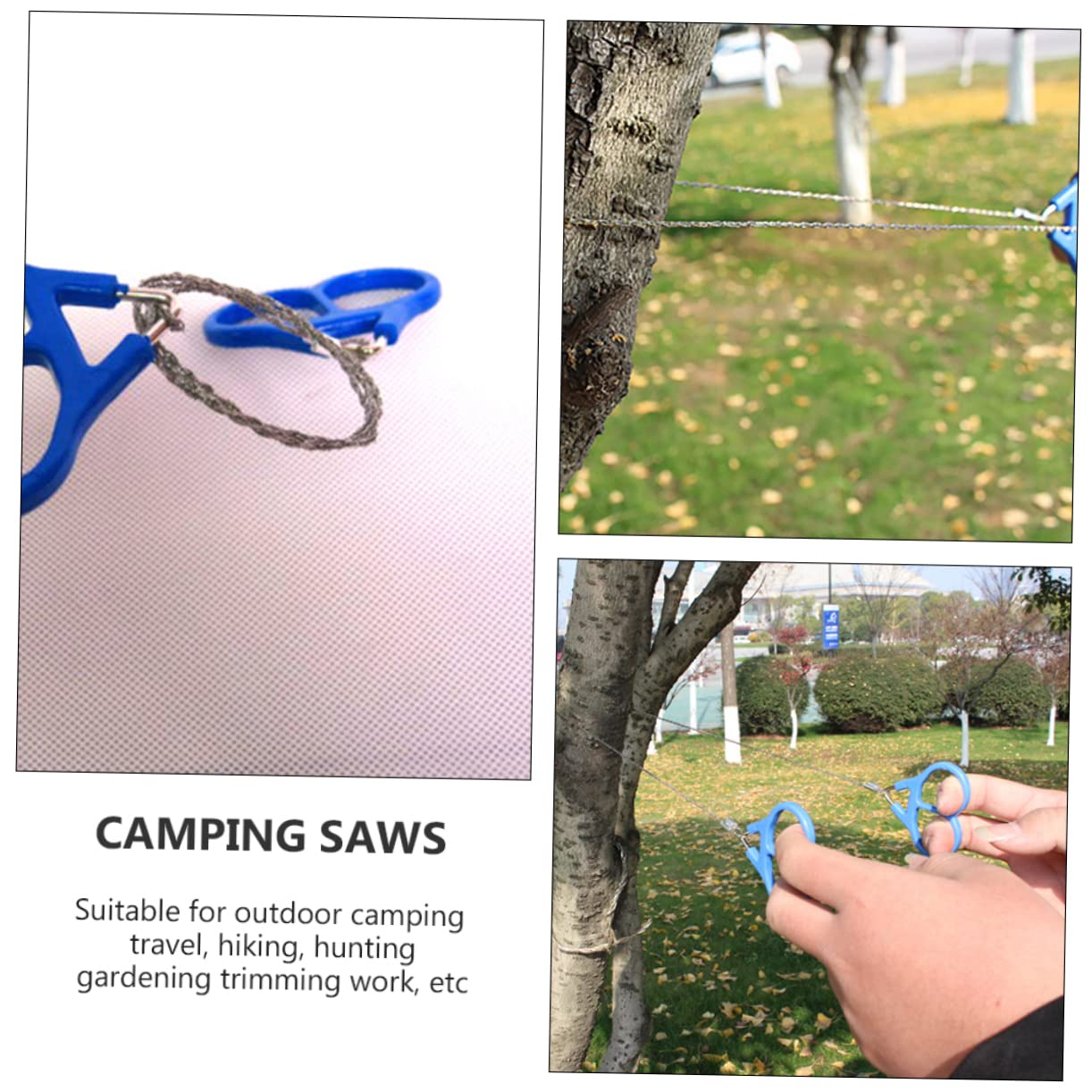 Kisangel 6pcs Stainless Steel Wire Saws for Camping and Survival Manual Chain Saws for Outdoor Use Lightweight Portable Cutting Tools for Hiking and Pruning Branches and Rustproof Design