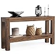 47.24 Inches Long Console Table for Entryway, 2-Tier Large Sofa Table with Storage, Farmhouse Console Table for Living Room, Wooden Entrance Entry Table for Entryway, Hallway
