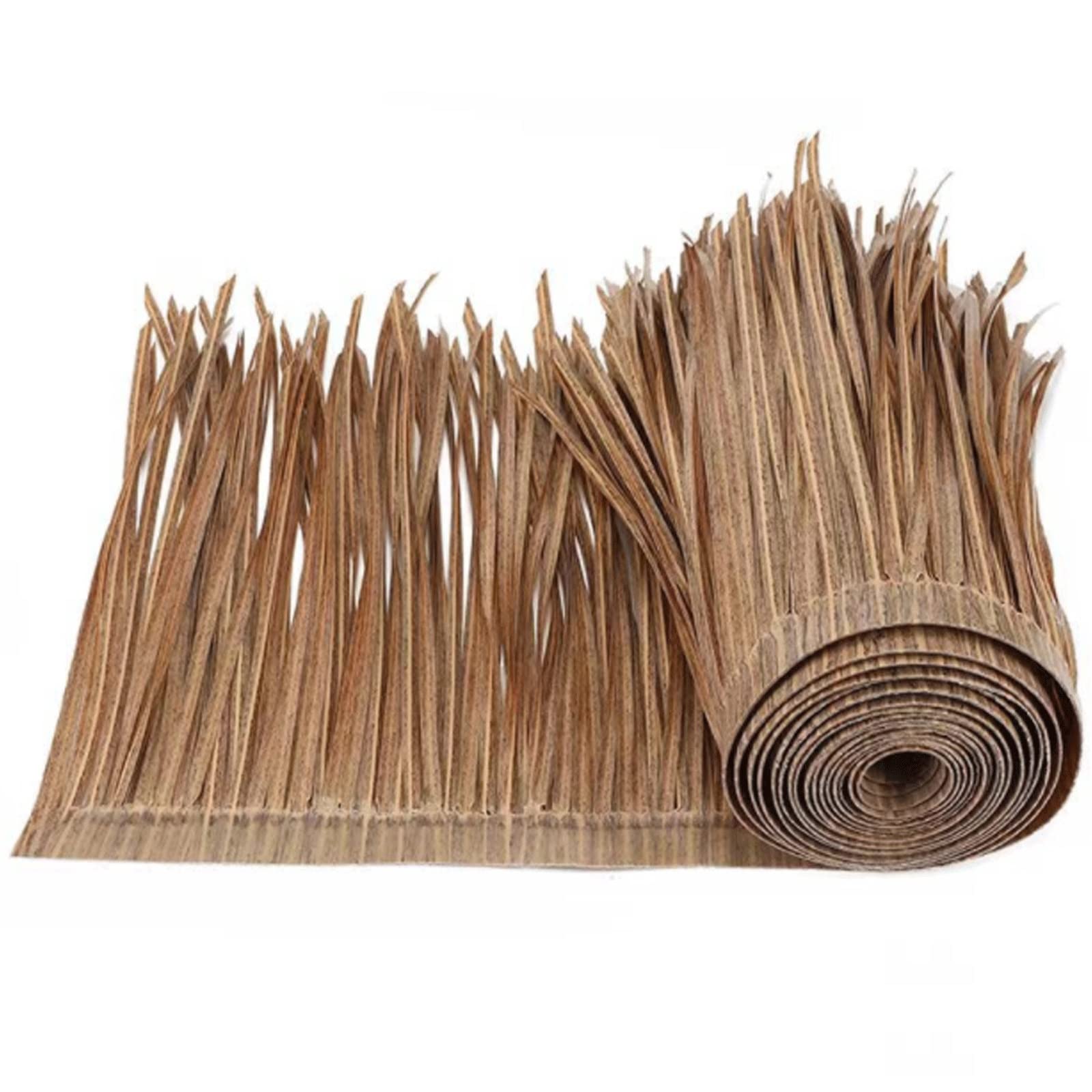 1.65X3.3ft Grass Runner Material Decorations Waterproof, Thatch Roofing Tiles Rolls Duck Blind Boat Blinds Raffia Grass Hut, Palm Thatch Rolls Duck Boat Blinds Straw Roof for Umbrella Covers Mini Bar