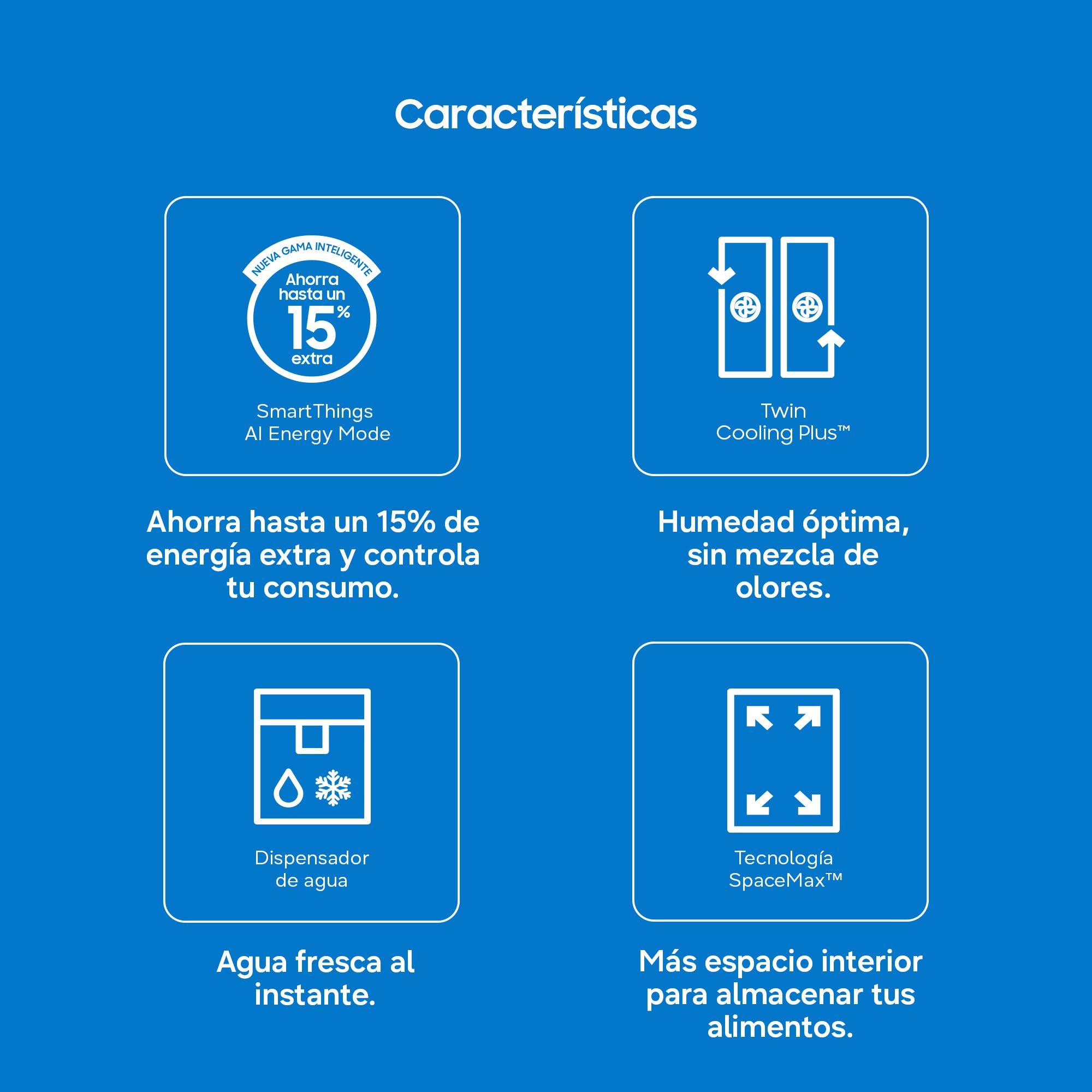 Samsung Frigorífico French Door AI 177.5cm Twin Cooling Plus™ 495L Clase E Inox RF50C530ES9/EF