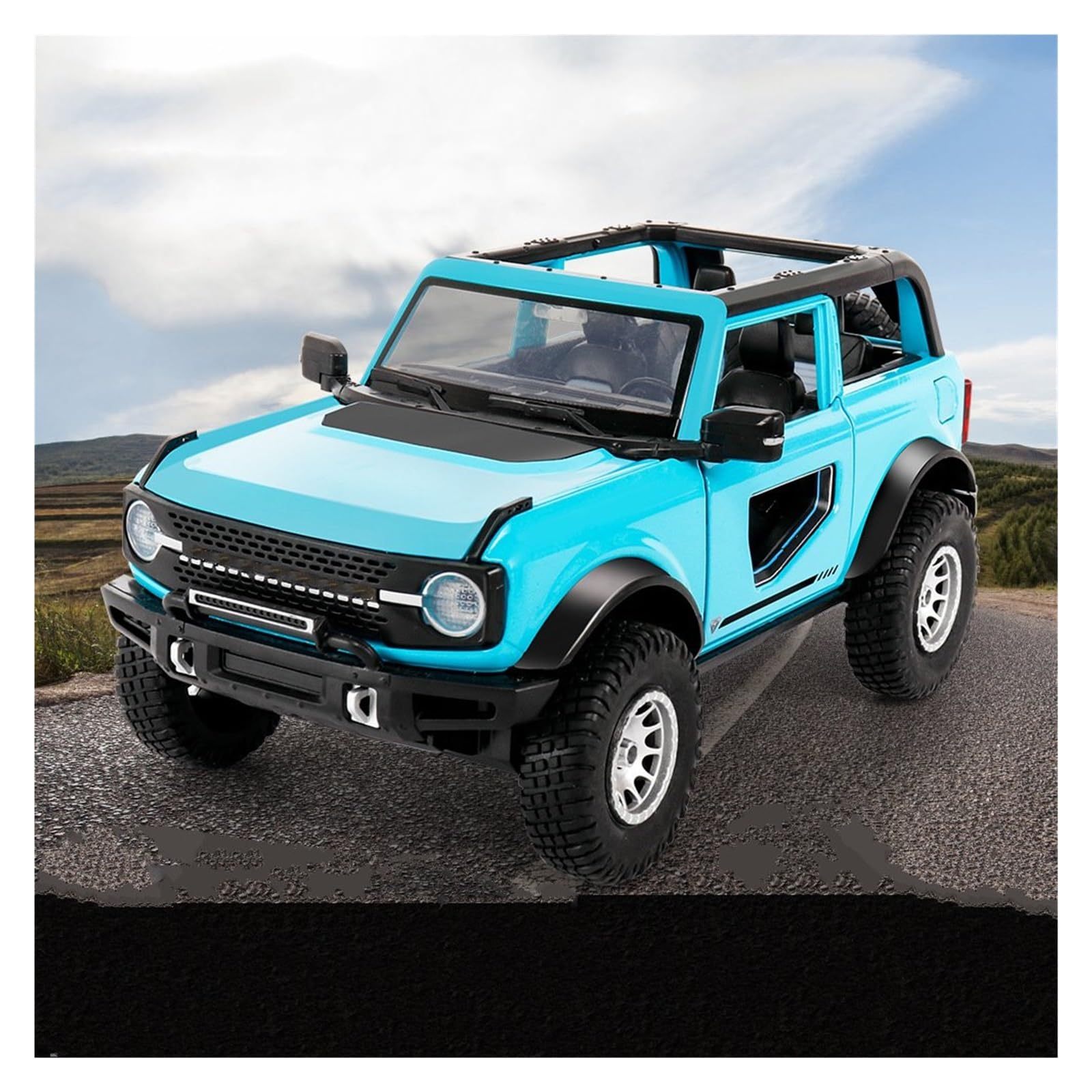 BANKOTO Diecast Car 1:24 For Ford For Bronco Alloy Car Model Diecasts Metal Vehicles Collectible(Blue)
