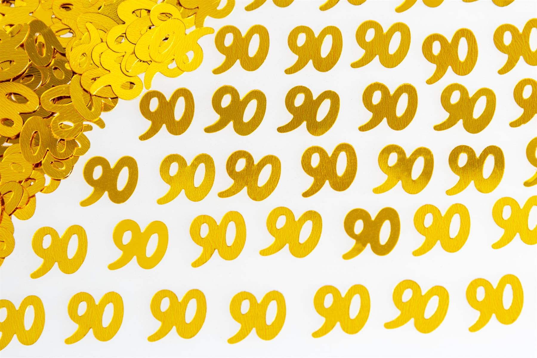 SHATCHI 56g Gold 90th Birthday Confetti Foil Metallic Glitz Table Scatter Sprinkles Age Bday Party Decor, 12mm (SHATCHI)
