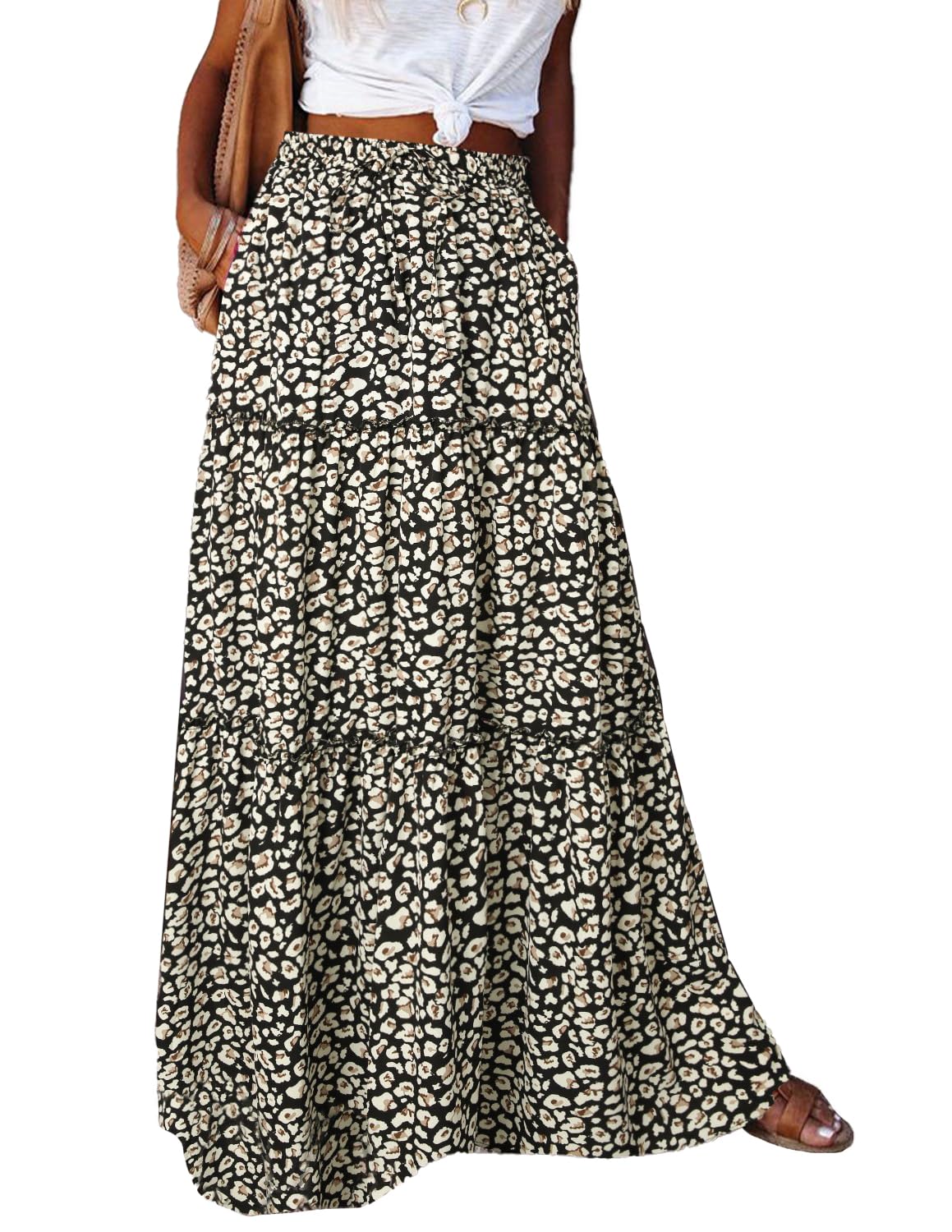 Mujer Falda Larga Estampada Cintura Alta Elástica Casual Estilo Bohemio Etnico Vestido 2 en 1 Talla Unica