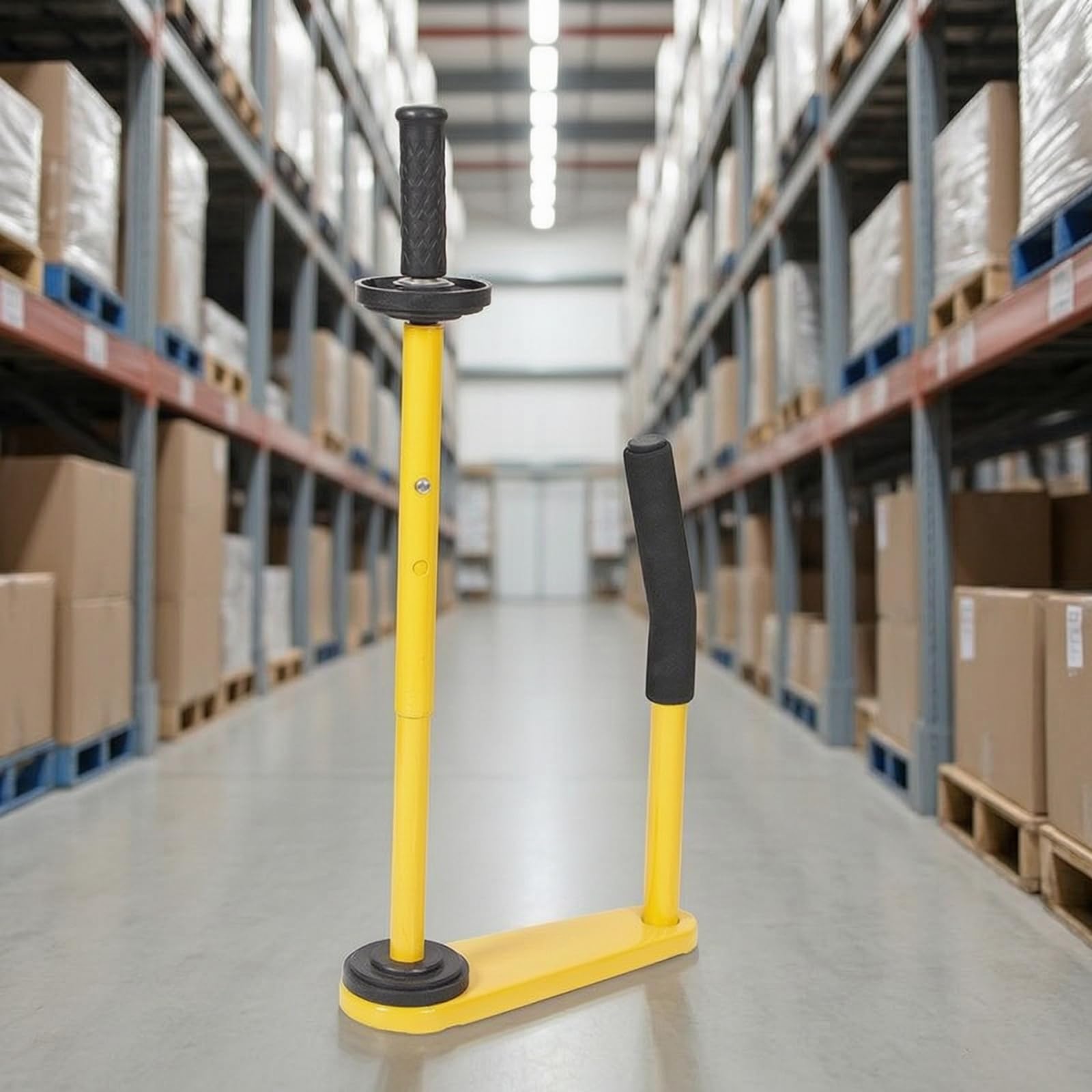 predolo Manueller Folienabroller Stretchfolie Wickelgerät Verpackungsgerät Handabroller Palettenwickler mit Metallrahmen Und Gepolstertem Griff Einstellbare Höhe für Lager Versand Werkstatt