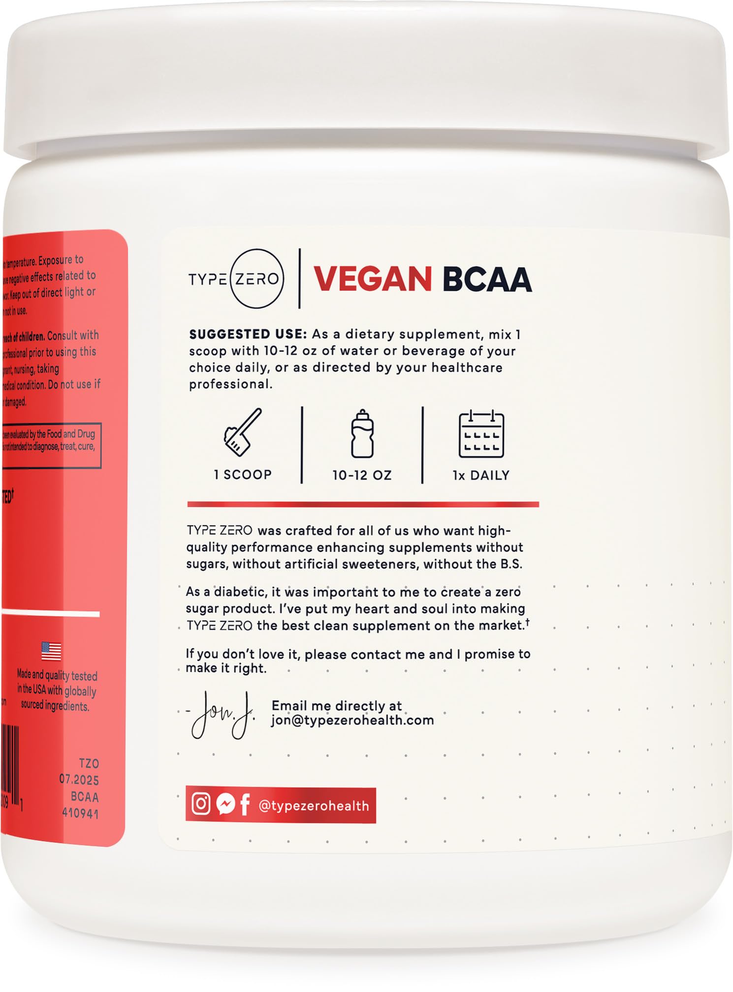 Type Zero Ultra Clean Vegan BCAA Powder + Electrolytes Tropical Fruit Punch — Amazon image 3