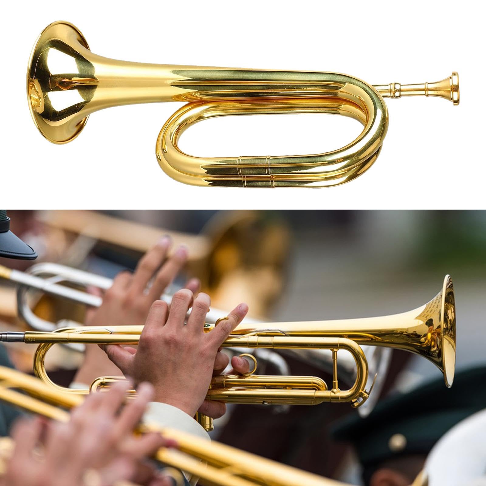 MagiDeal Trompette, de marche, instrument de musique facile à jouer, instrument professionnel en alliage de laiton pour enfants, musiciens et
