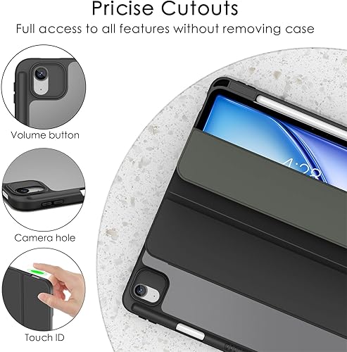 Miniatura 3 de Soke Funda para iPad Air de 11 pulgadas 2024 y iPad Air (54 generación, 20222020) con soporte para lápices, apagado y encendido automático +