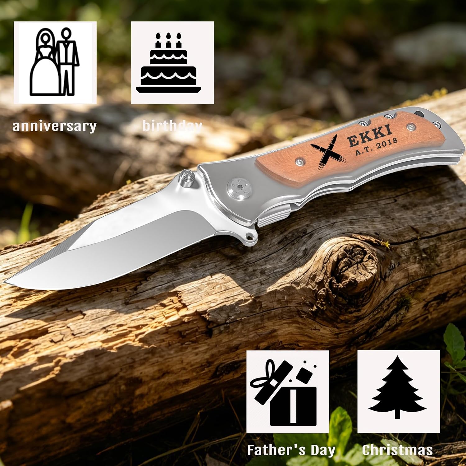 Custom Pocket Knife Personalised Pocket Knife Gifts For Men Suitable For Camping Hunting Custom Gifts Fathers Day Valentines Christma(339W)