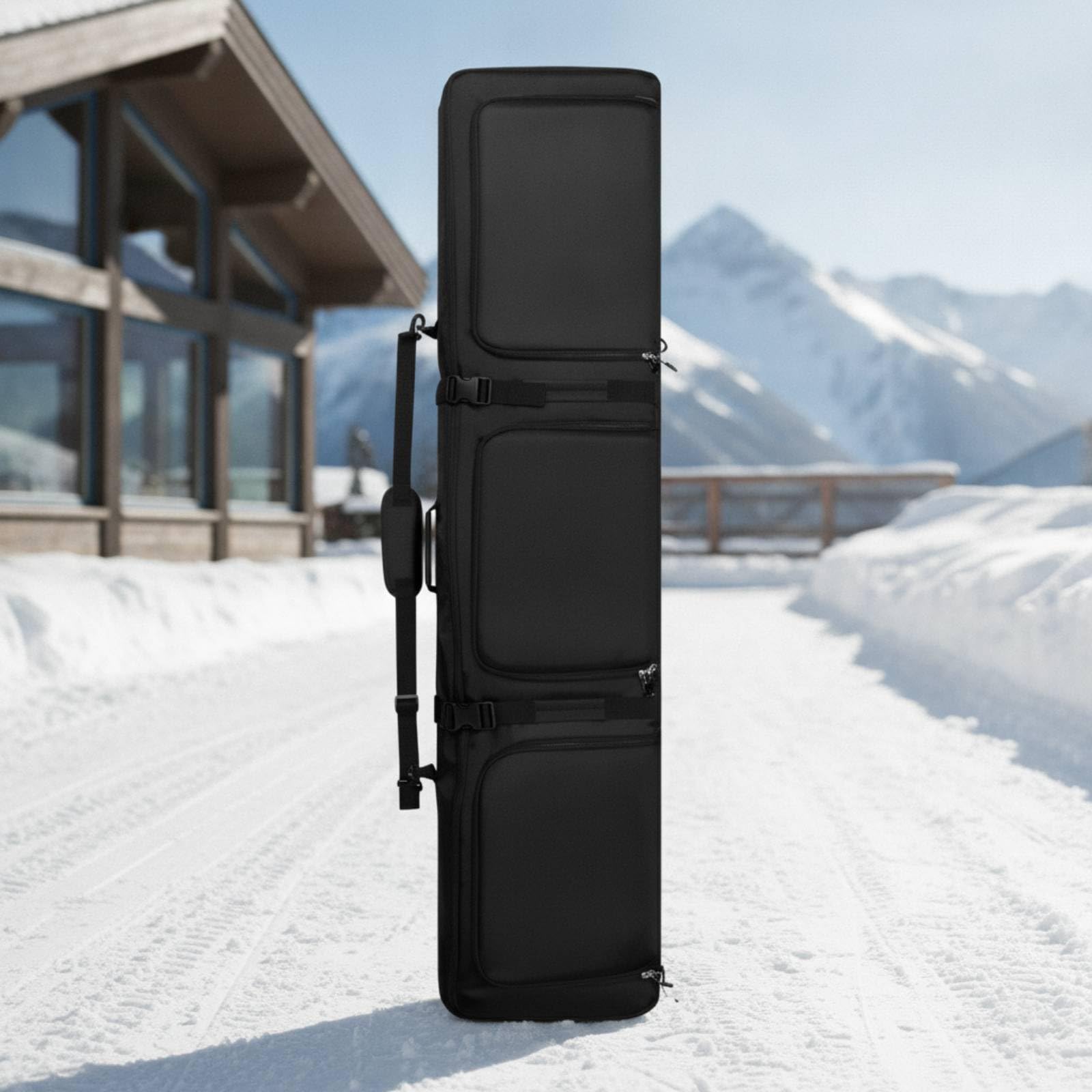 Bolsa Esquí con Cremallera Funda Esquí Acolchada Funda Snowboard para Esquiadores, Snowboarrs, Array, Naranja Sin Ruedas - 160cm, 160cm