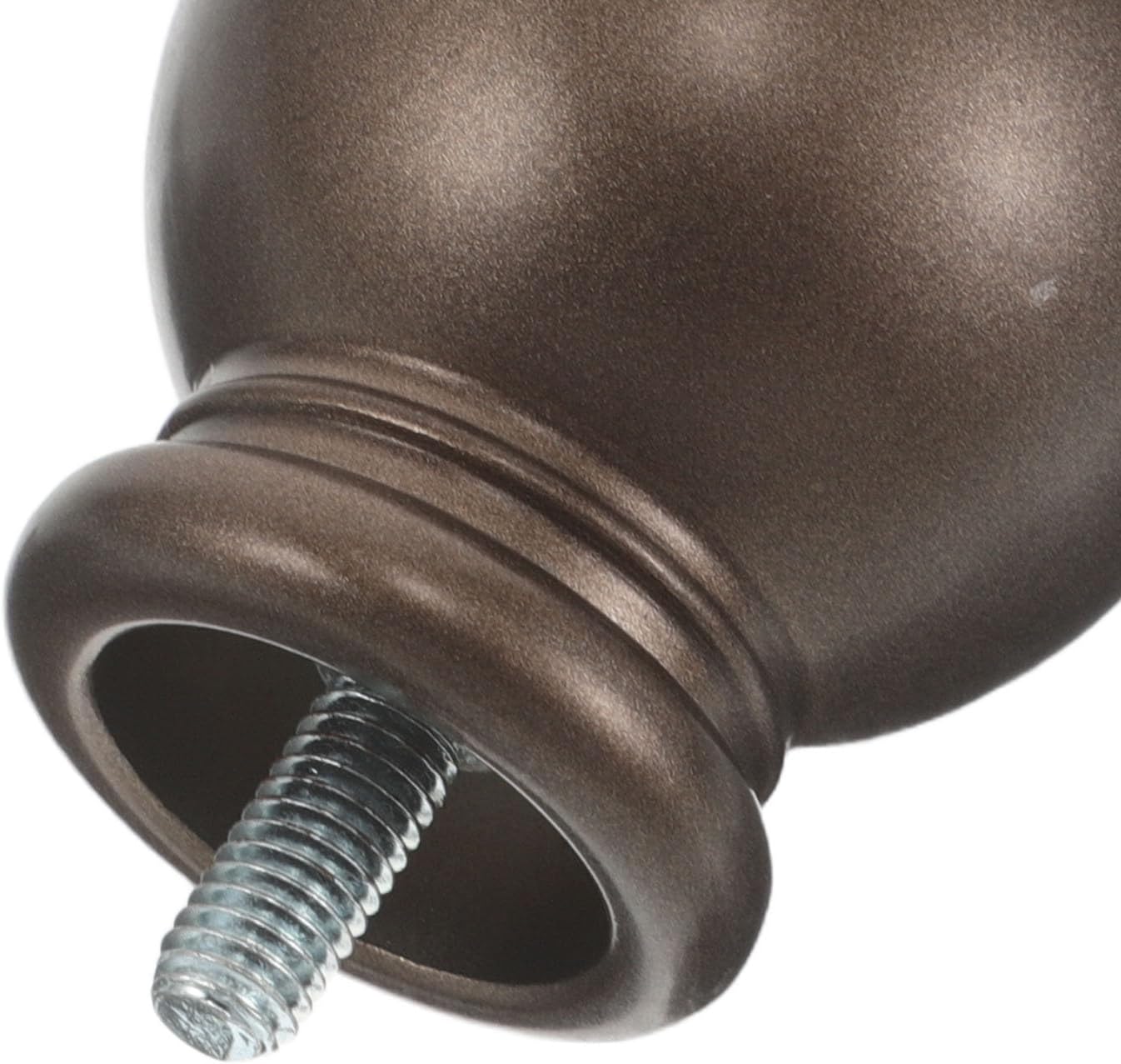 2pcs Round Ball Curtain Rod Finial with Screw - Plastic Post End Cap Decorative for Bed Post DIY Crafts Furniture Window Drapery Hardware (Brown)