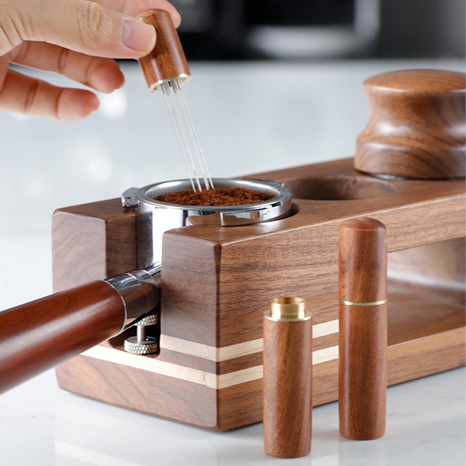 Fizepgo Naald-espresso-roerder, koffie-tamper-verdelernaald type | Naaldverdeler van roestvrij staal, naald-koffiemenger, draagbare koffie-emanipulatieverdeler Fizepgo Naald-espresso-roerder, koffie-tamper-verdelernaald type | Naaldverdeler van roestvrij staal, naald-koffiemenger, draagbare koffie-emanipulatieverdeler