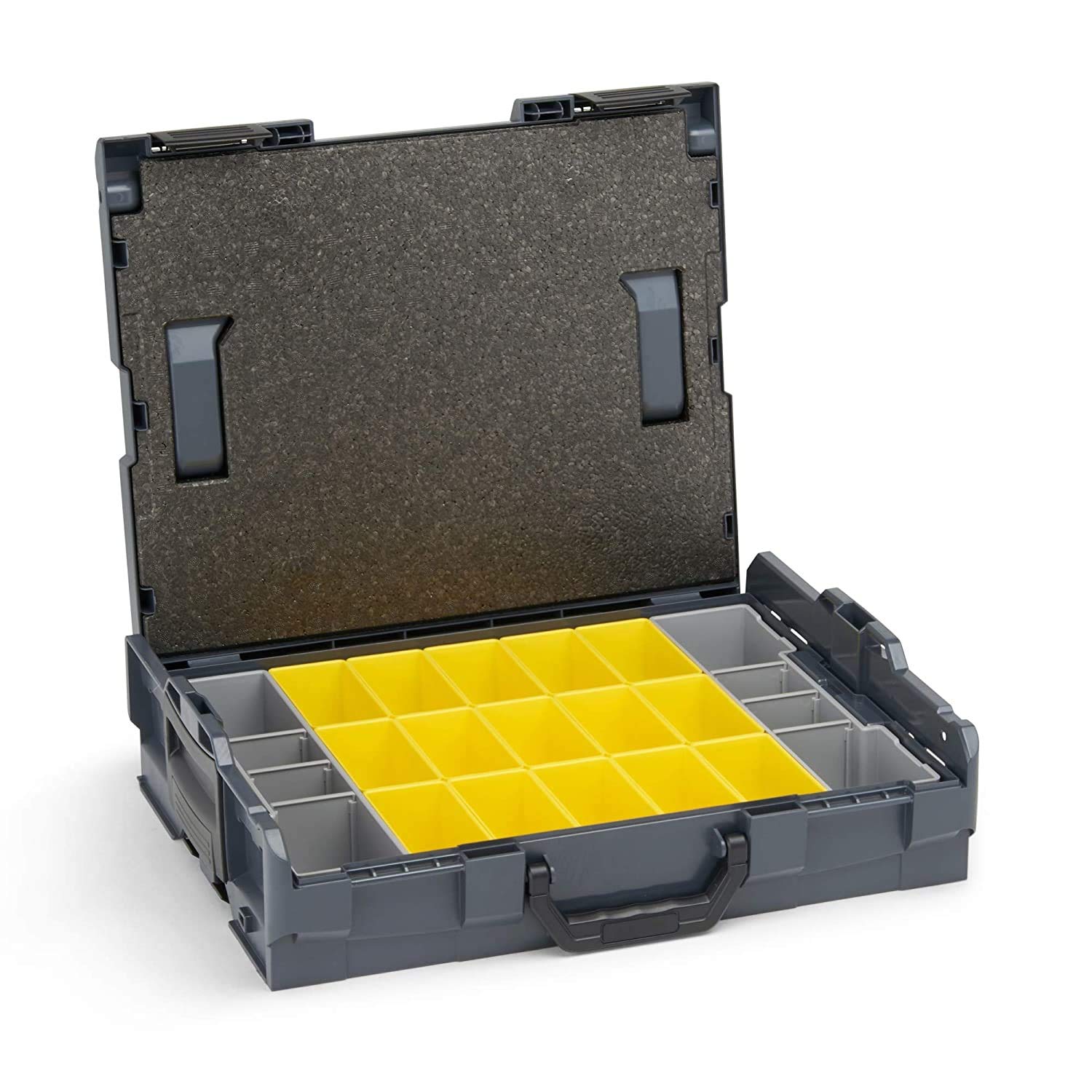 Scatola Assortimento Plastica Pieghevole L, 102 Incl. Divisori Per Scatola B3 + Deckenpolster, Cassetta Porta Oggetti Viti Ideale Cassetta Degli Attrezzi Vuota