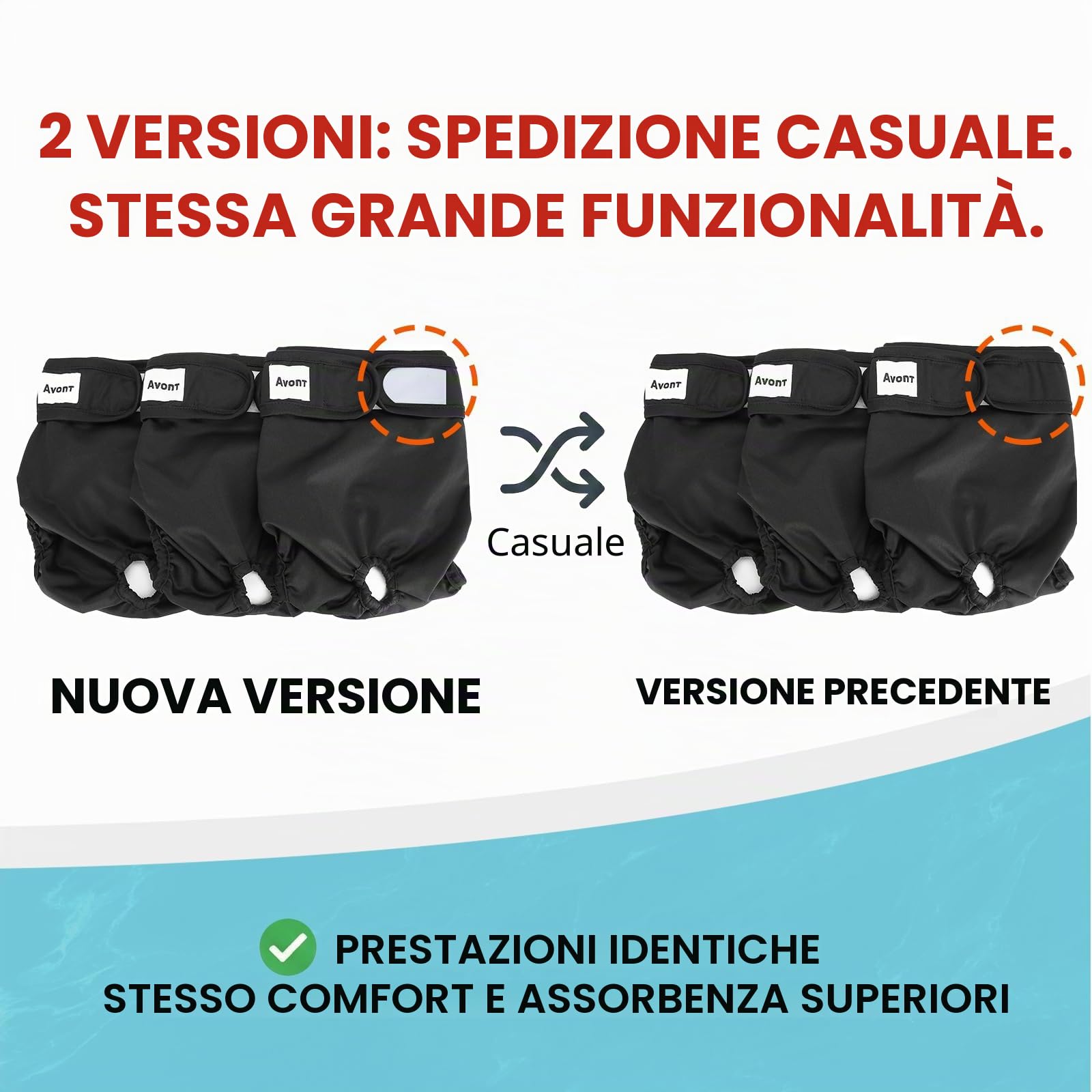Avont Pannolini Cane Lavabili[3 Pezzi], Mutandina per Cane Femmina Altamente Assorbenti, Impermeabile e Riutilizzabili, Lavabili in Lavatrice -Nero
