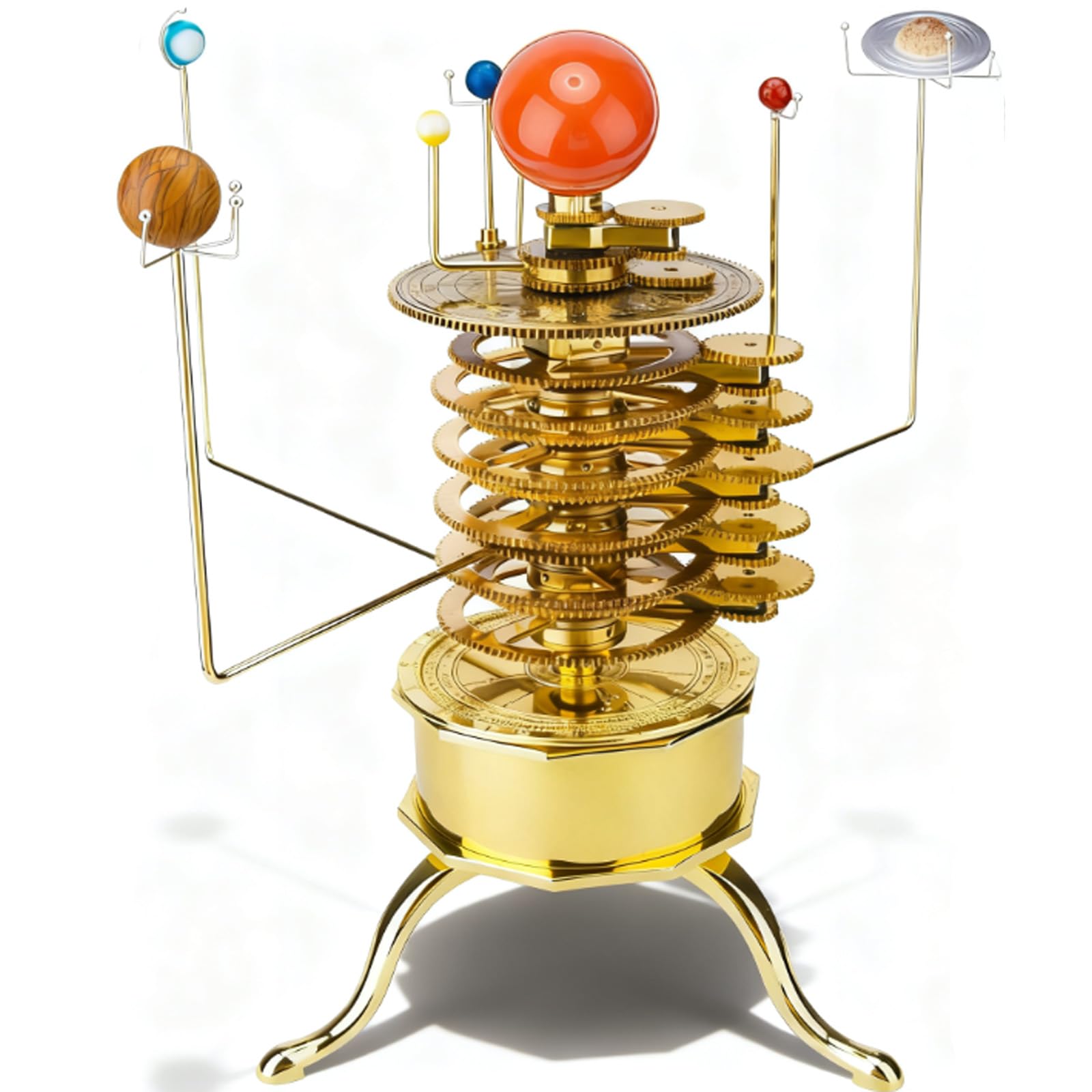 TYH Orrery del Sistema Solare con 8 Pianeti, Kit Modello Orrery in Metallo Fai da Te 3D, Puzzle di assemblaggio planetario in Ottone da 200 Pezzi, Regalo educativo da Collezione astronomico