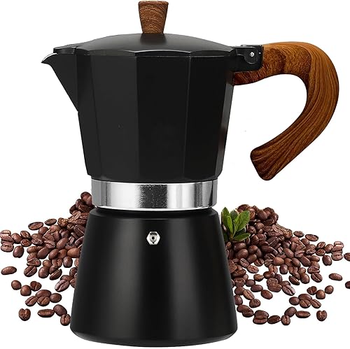 MORDEN MS Moka - Cafetera de café expreso para estufa, 6 tazas de expreso, cafetera italiana de 10 onzas, cafetera cubana manual de café cubano,