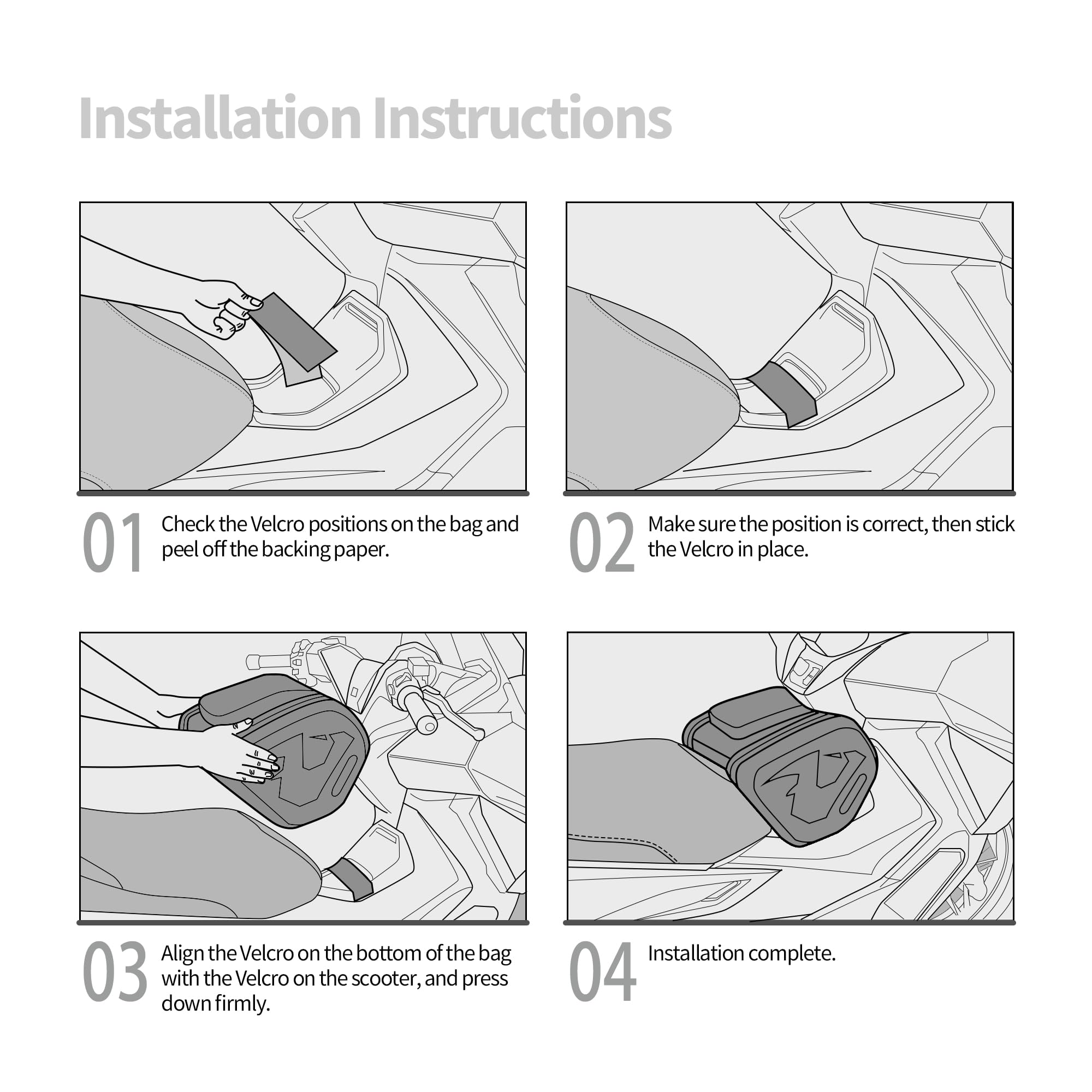 Rhinowalk Sacoche tunnel pour scooter, coque rigide en ABS, 16 l, sac de moto avec tunnel central, avec compartiment pour écran tactile, poignée de transport, bandoulière et housse de pluie