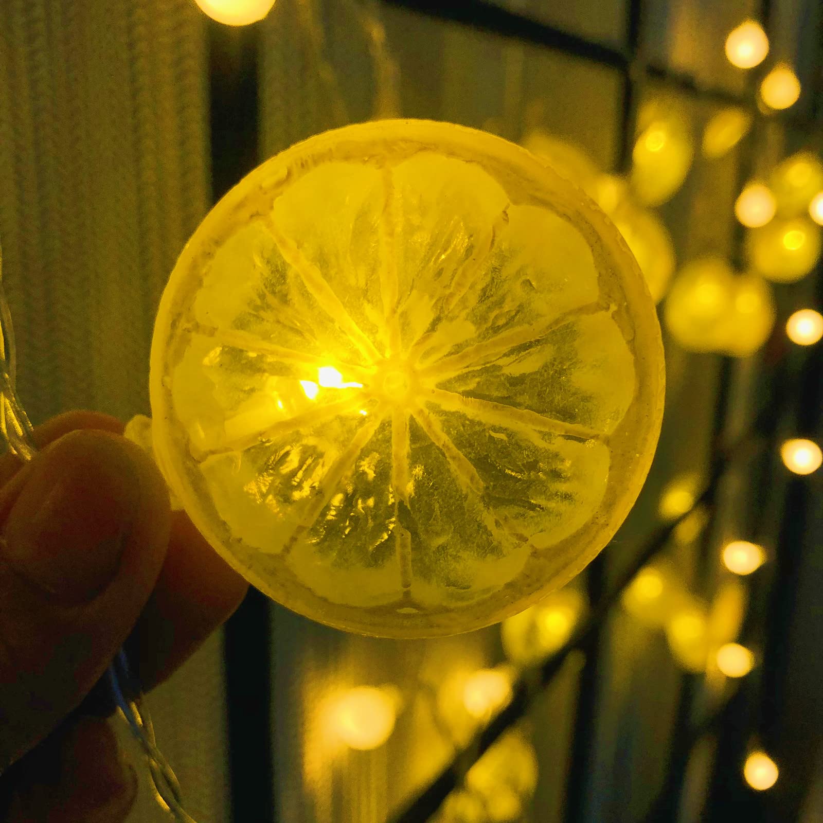 Guirlande Lumineuse Citron - 1,5 M - 10 LEDs - Alimentation Piles - Décoration Fête, Jardin, Mariage, Noël