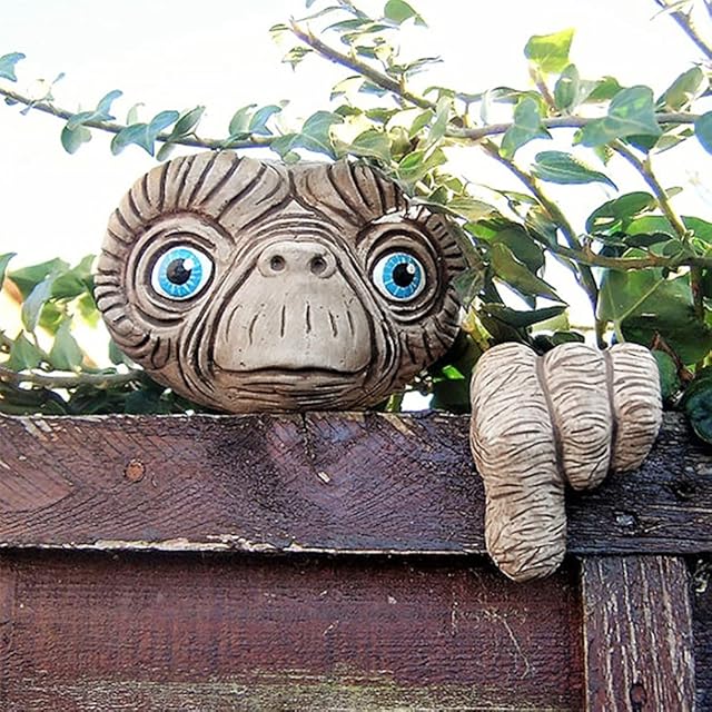 Tree Face Garden Ornaments Outdoor,Elf Out The Door Tree Hugger Whimsical Tree Sculpture Gnome Ornaments for Outdoor Trees Fences and Walls
