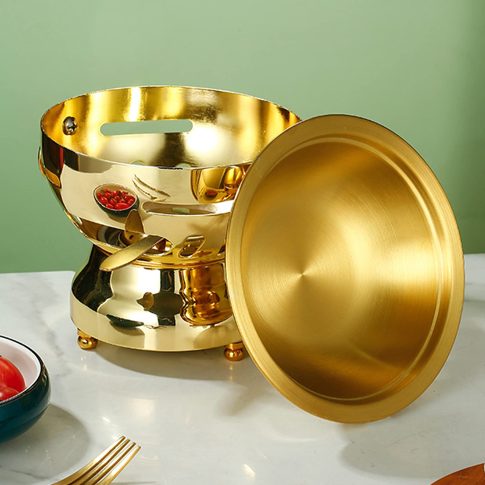 Hornillos de Acampada, hornillo de Alcohol Portátil con Olla, Mini hornillo de Camping Acero Inoxidable, Cocina de espíritu de Camping para Barbacoa, Picnic, Trekking,Silver