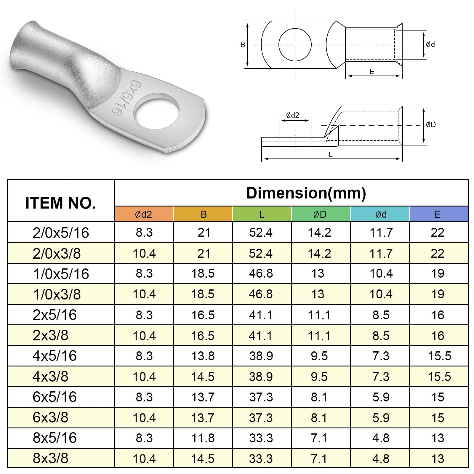 iGreely 10pcs 6 Guage 5/16
