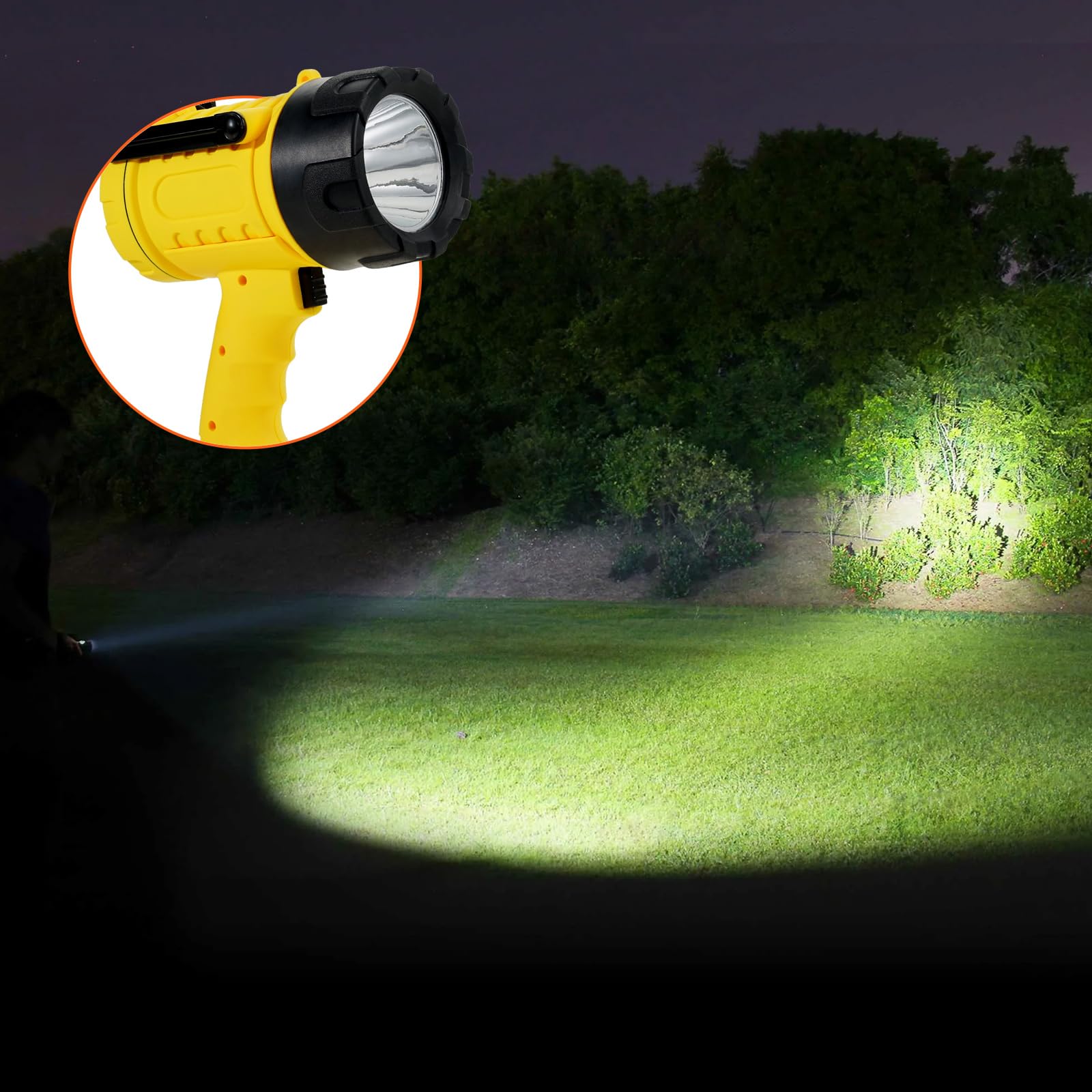 VEVOR Lampe Torche LED Ultra Puissante, 1000000 lm, Lampe de Poche Rechargeable Portable Étanche IP67 avec 4 Modes, Objectif Amovible, Port USB, pour Chasse, Bateau, Camping, Spéléologie, Extérieur