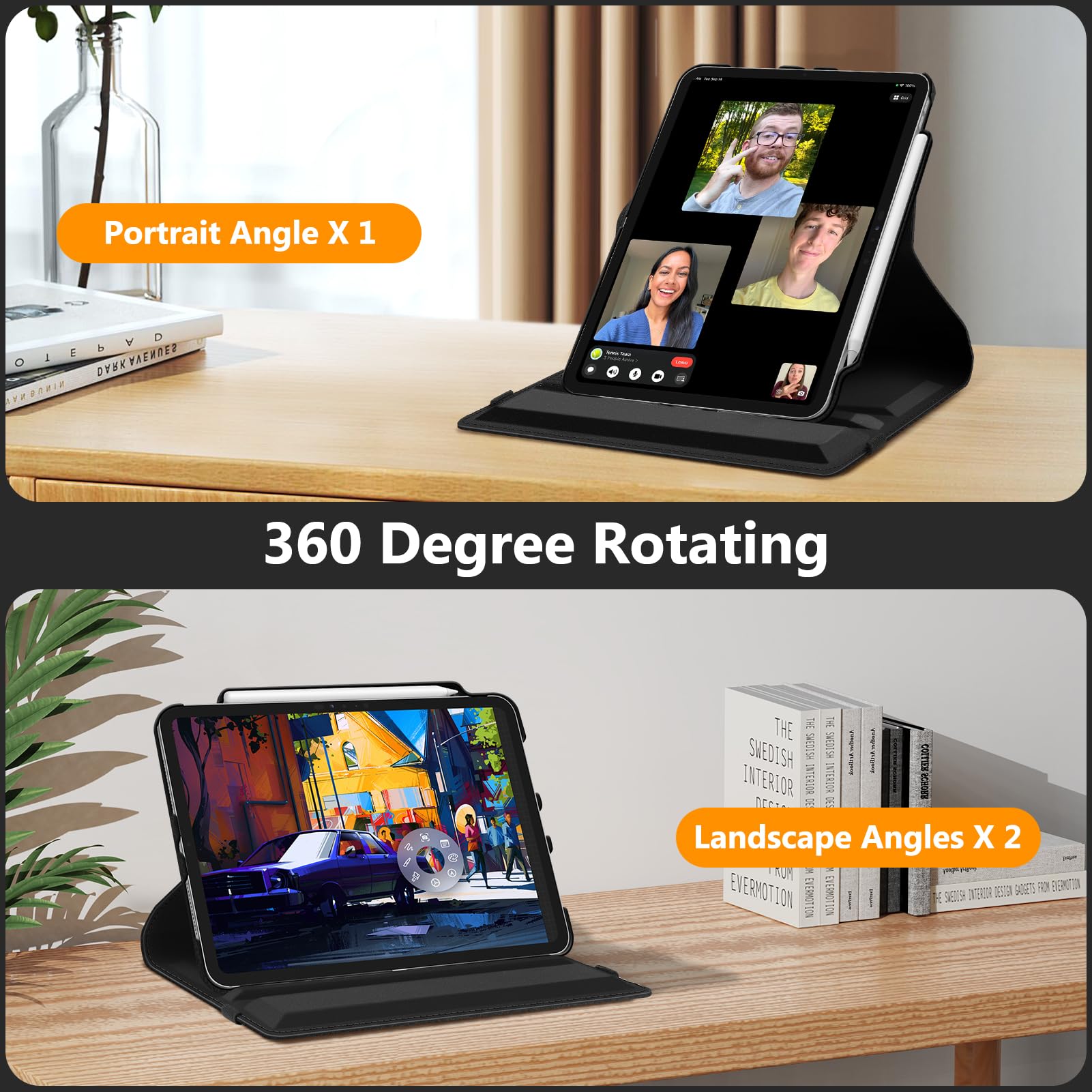 Fintie Funda giratoria para iPad Pro 11 pulgadas M4 (2024) - Funda protectora 360° con soporte para lápiz