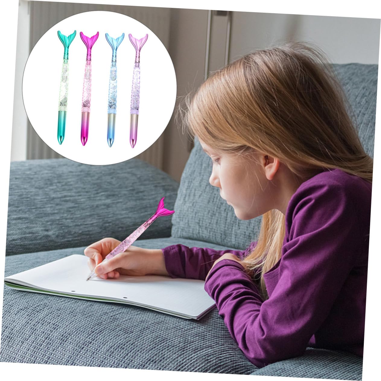 Tofficu 3ensembles Stylos à Bille Et Gel Design Sirène De Stylos Colorés Pour Étudiants Et École