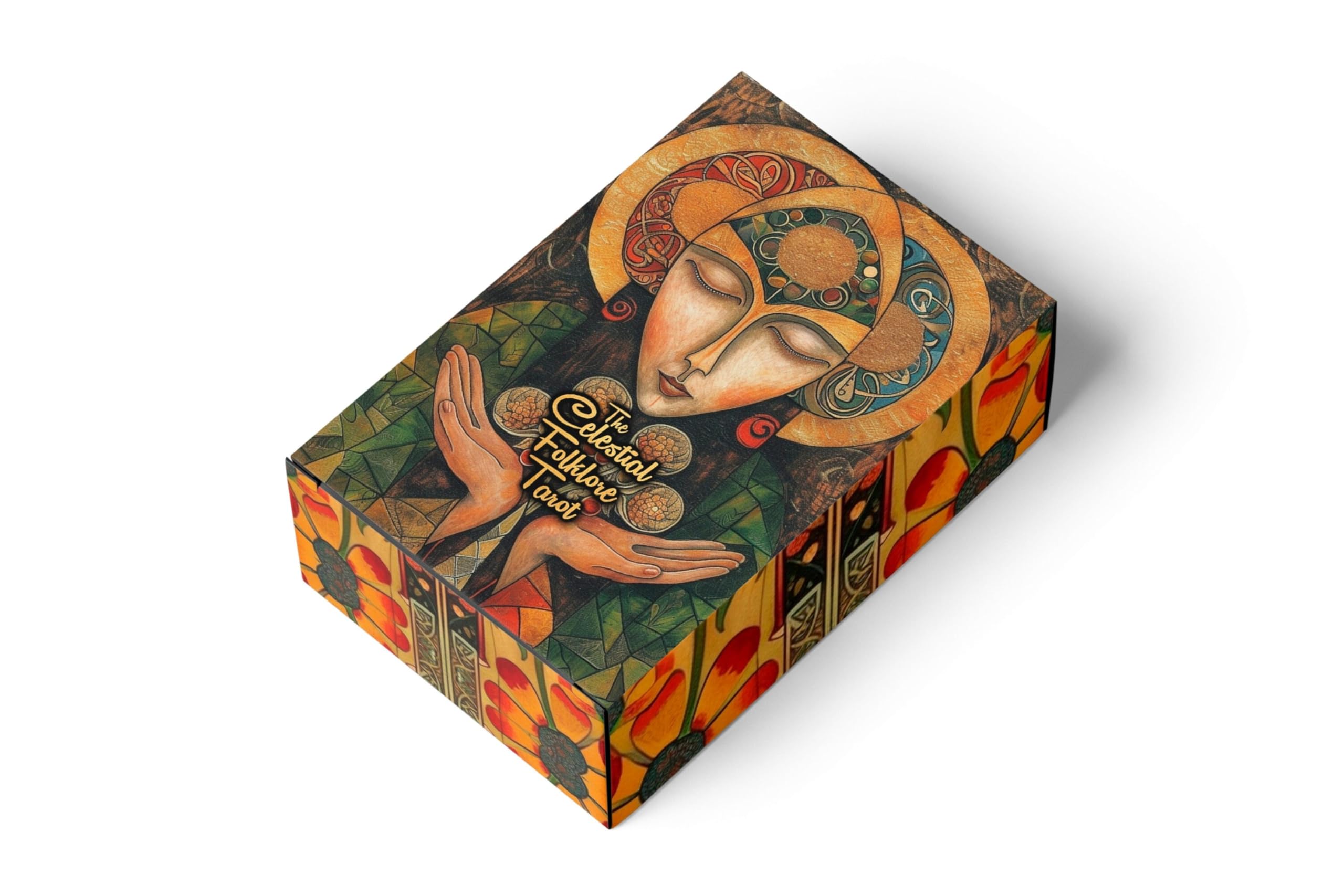 Ibiza Tarot Tarot folklorique céleste – Jeu de 78 cartes avec guide (français non garanti), inspiré de l'art populaire ukrainien et des traditions culturelles pour la divination, la pleine conscience