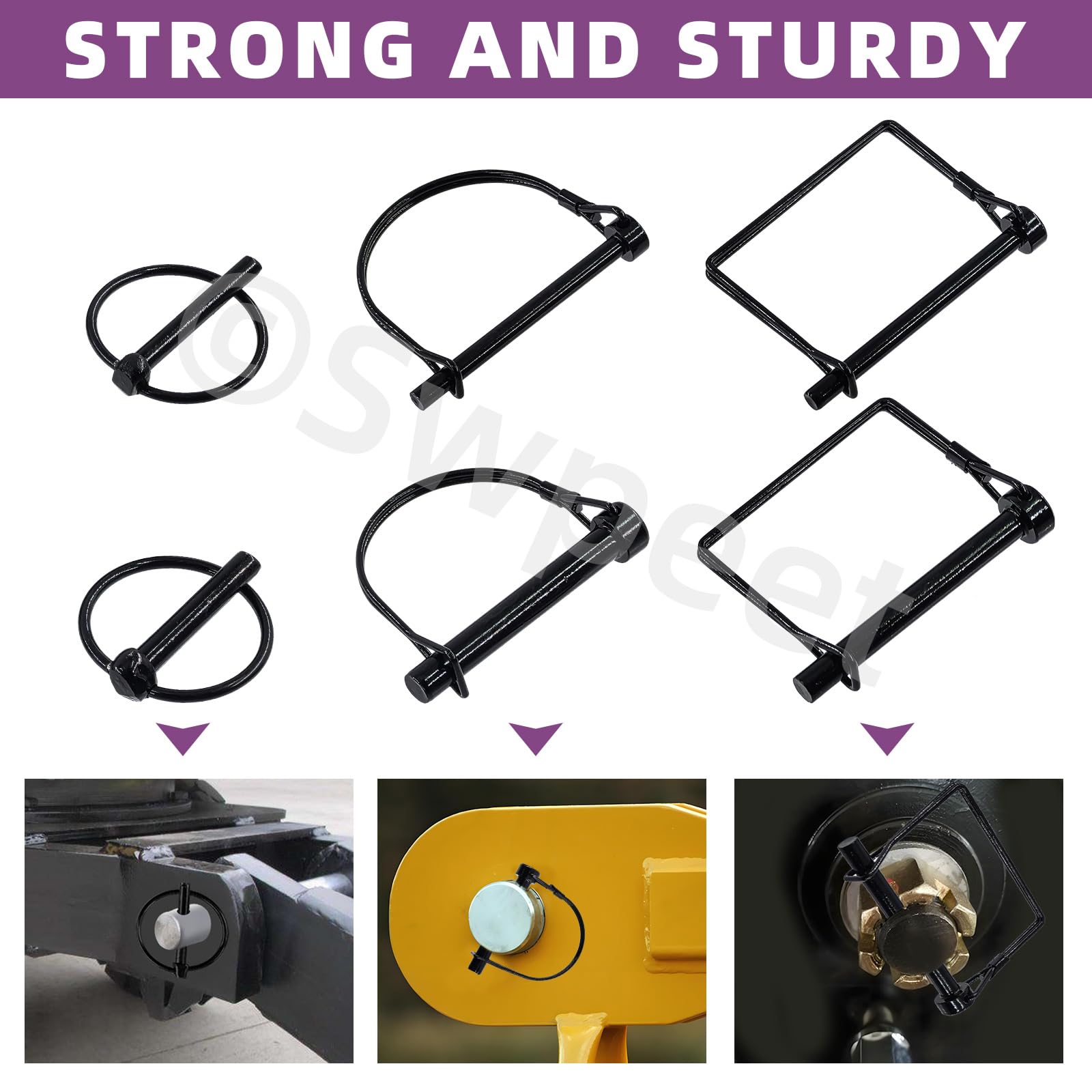 Masteelf 12pcs Wire Lock Pin Heavy Duty Safety Coupler Pin Shaft Locking Hitch Pin - View #7