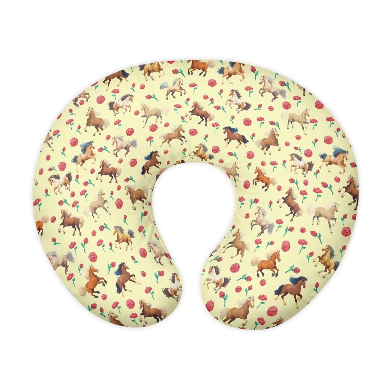 XXQGOMG Nursing Pillow Cover Horse Pattern Breast Feeding Pillows for Babies Boys & Girls Soft Breathable Nursing Pillow Case U Shaped Nursing Pillow Slipcovers for Breastfeeding Mom