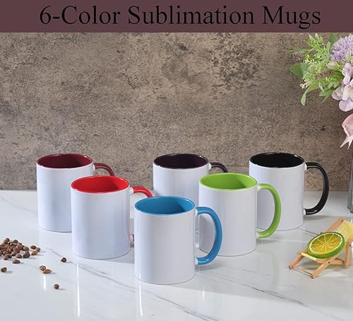 Miniatura 5 de Tazas de cerámica para sublimación, 11 onzas, paquete de 12 unidades, varios colores, aptas para microondas, aptas para lavavajillas
