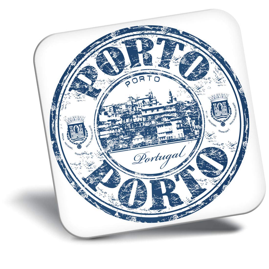 Destination Vinyl Ltd Fridge Magnet - Porto Portugal Travel Stamp Holiday 5015