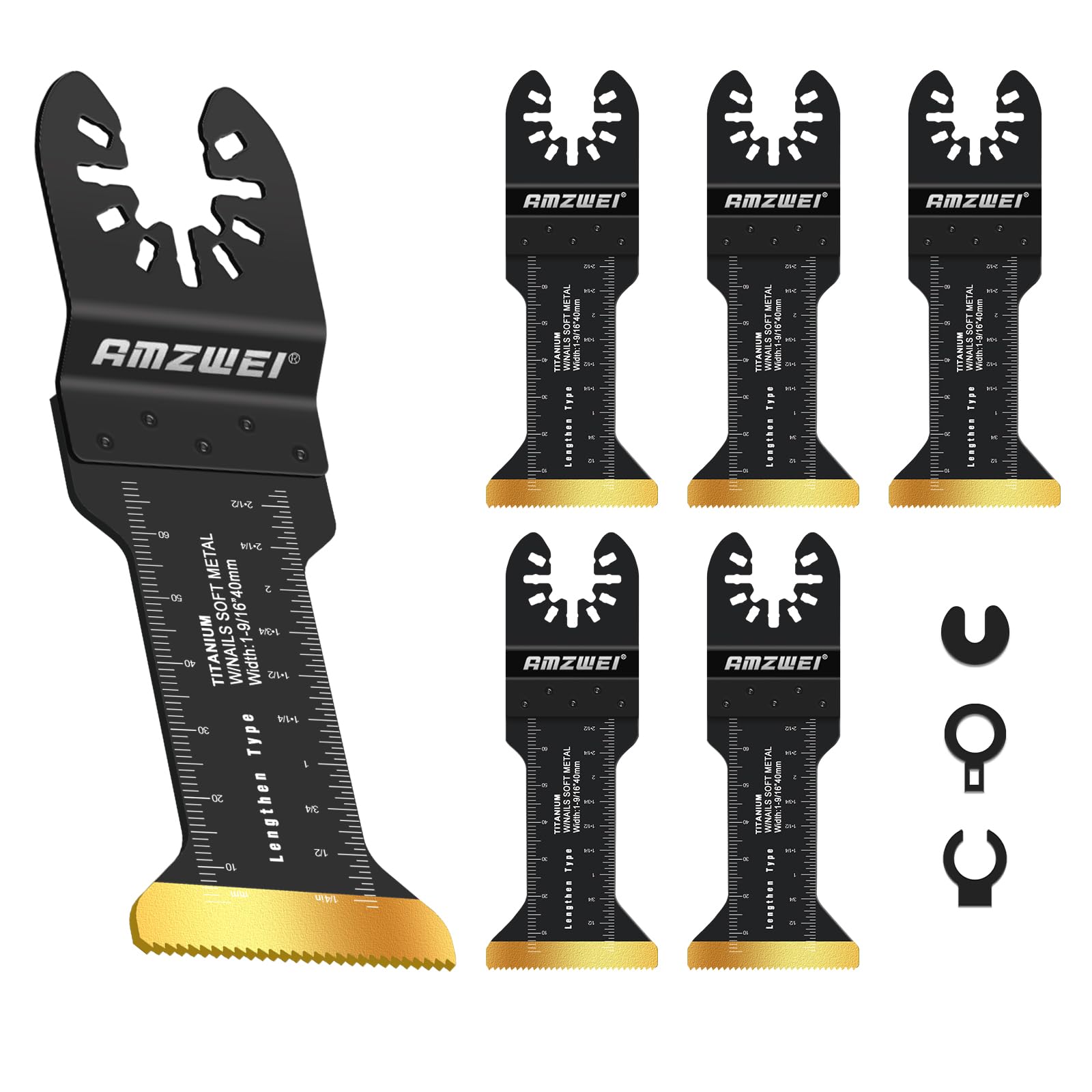 6PCS Multi Tool Blade, Universal Extra Long Multitool Blades for Wood Plastics Cutting for Metal Wood Nails, Compatible with Dewalt Milwaukee Ryobi Fein