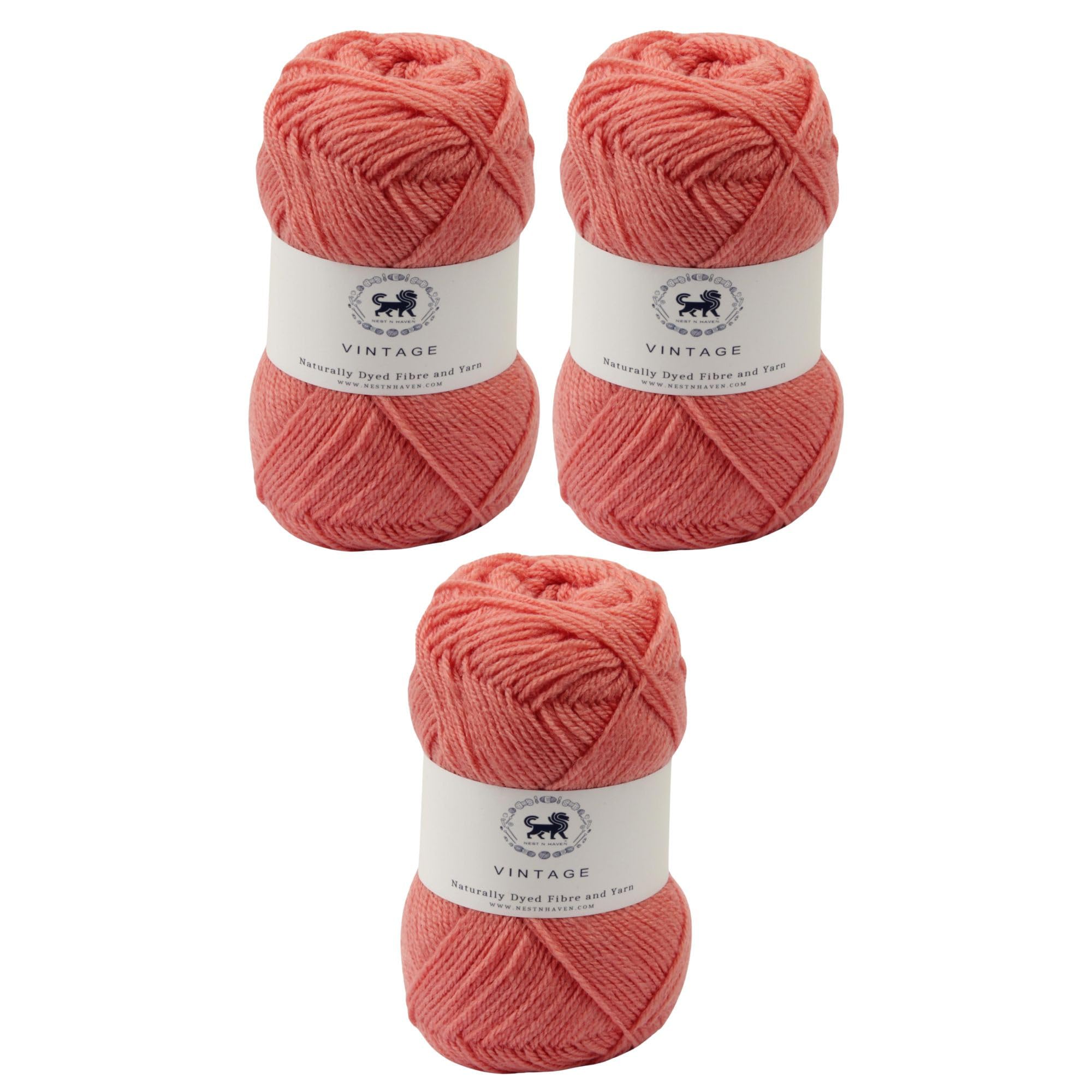 Nestnhaven Acrowools Vintage, Micro Soft, Hand Knitting and Crochet Yarn. Pack of 1 Ball - 100gms. Shade no - NNHV001 (Salmon) | (300 Gm)