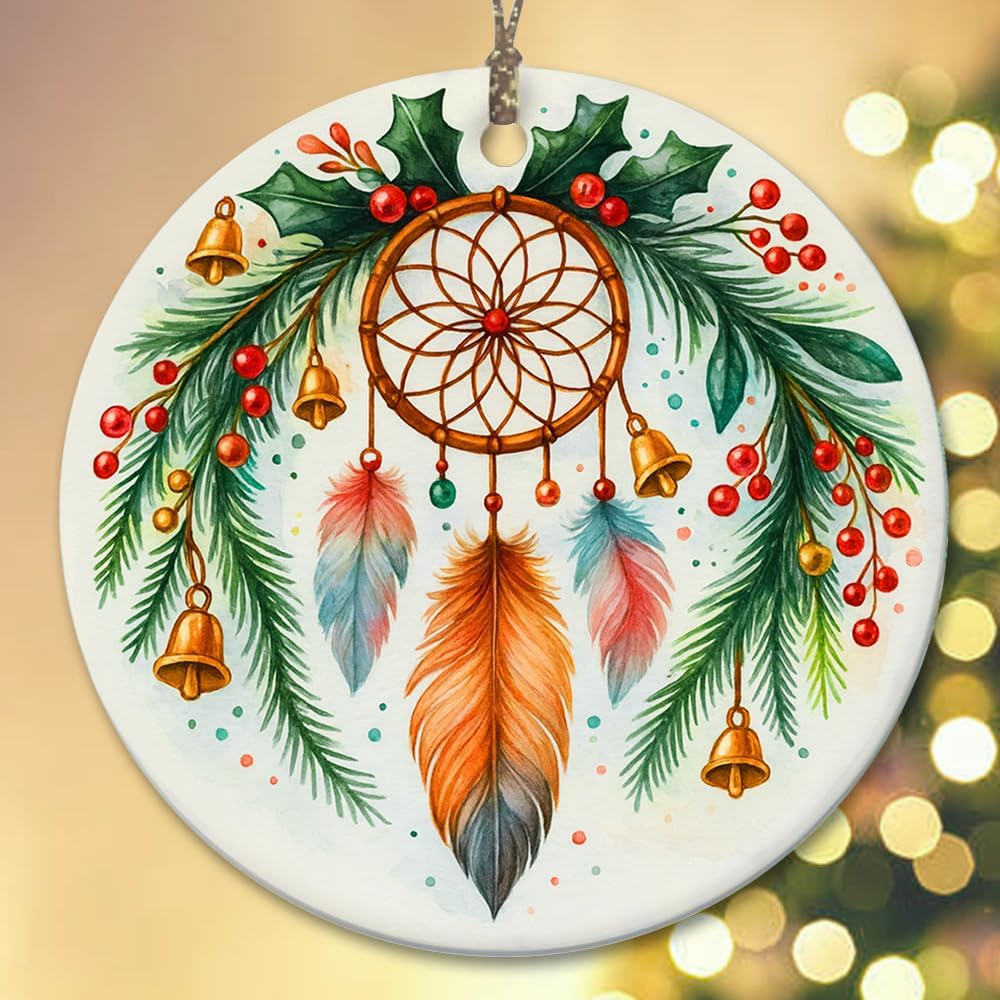 2025 Christmas Ornament – Christmas Dreamcatcher Ornament, Boho Holiday Tree Decoration, Unique Spiritual Keepsake Gift - Image 4