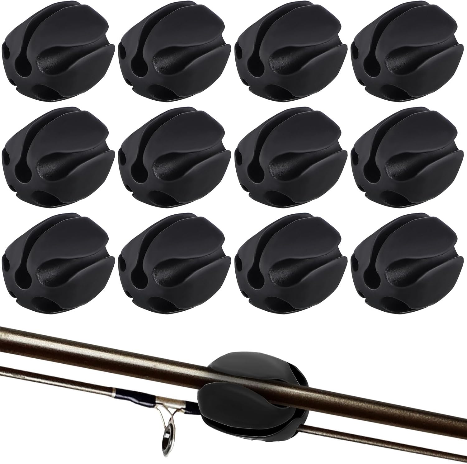 Blueweenly 12 Pcs Portable Fishing Rod Fixed Ball 5 Holes