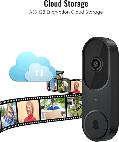 Miniatura 7 de Cámara de timbre de video con cable de 1080p, detección humana AI, grabación previa, timbre incluido, audio de 2 vías, visión nocturna HD,