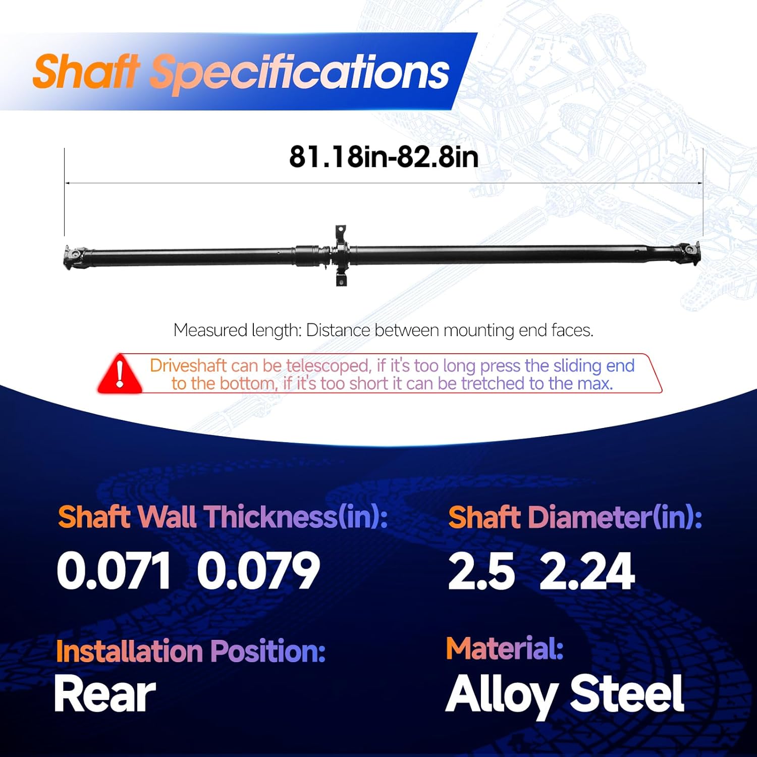 Rear Drive Shaft Prop Shaft Driveshaft Assembly Fit for Honda CR-V 2015-2016, L4 2.4L AWD, Replace# 976-978, 65-4009