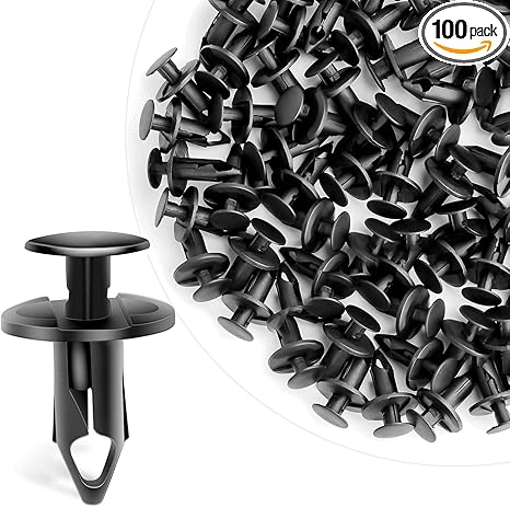 GOOACC 100PCS Nylon Bumper Fastener Rivet Clips 8mm Replacement for GM #21030249, Ford #N807389S VW Auto Push Pin Rivets Automotive Furniture Assembly Expansion Screws Kit