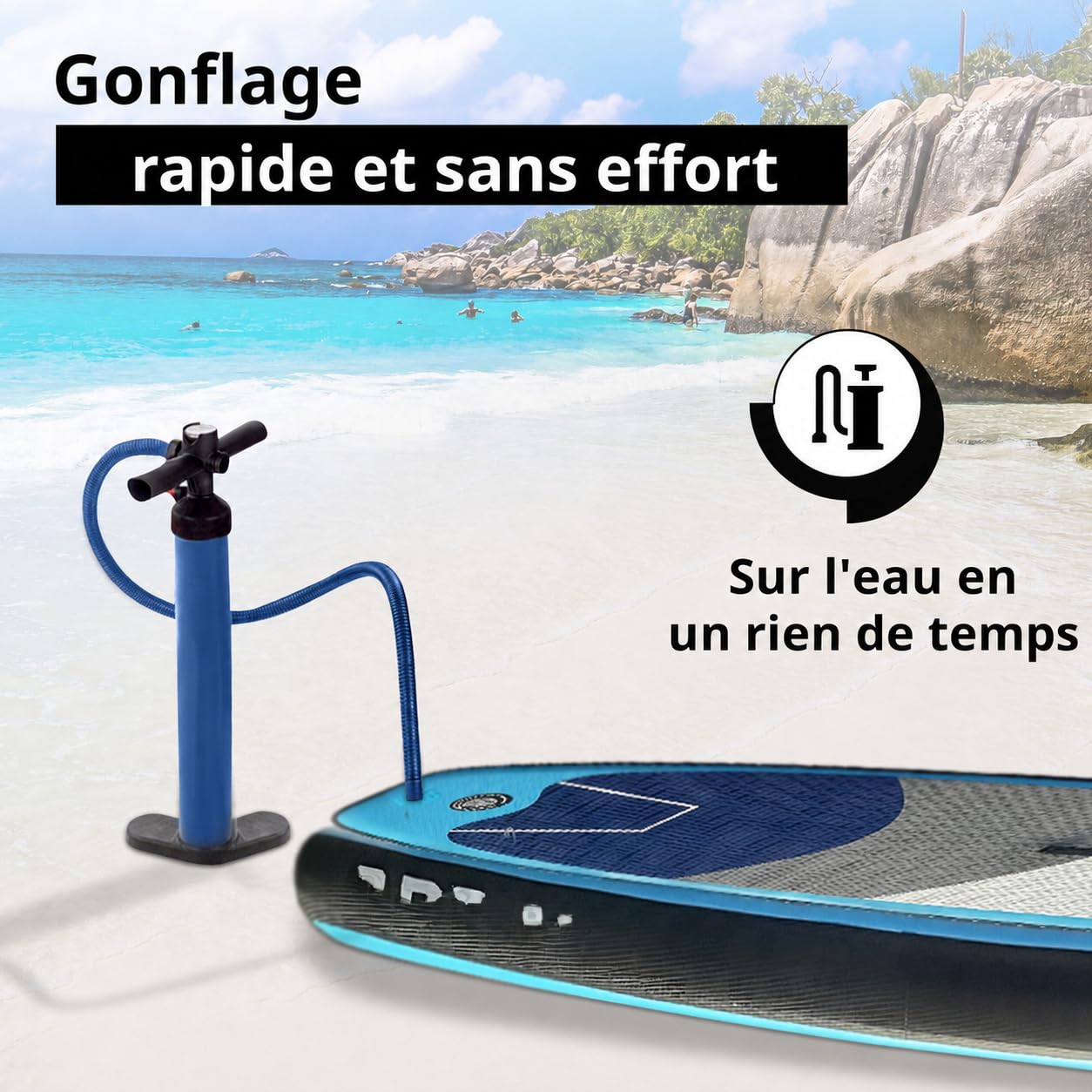 Planche de Stand up Paddle Gonflable 310 cm PVC Léger pour Tous Niveaux