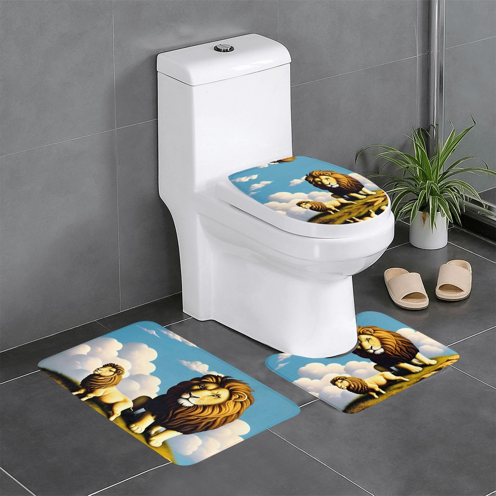Tapis de salle de bain antidérapants WHJDPP 3 pièces pour sol sec et sécurisé