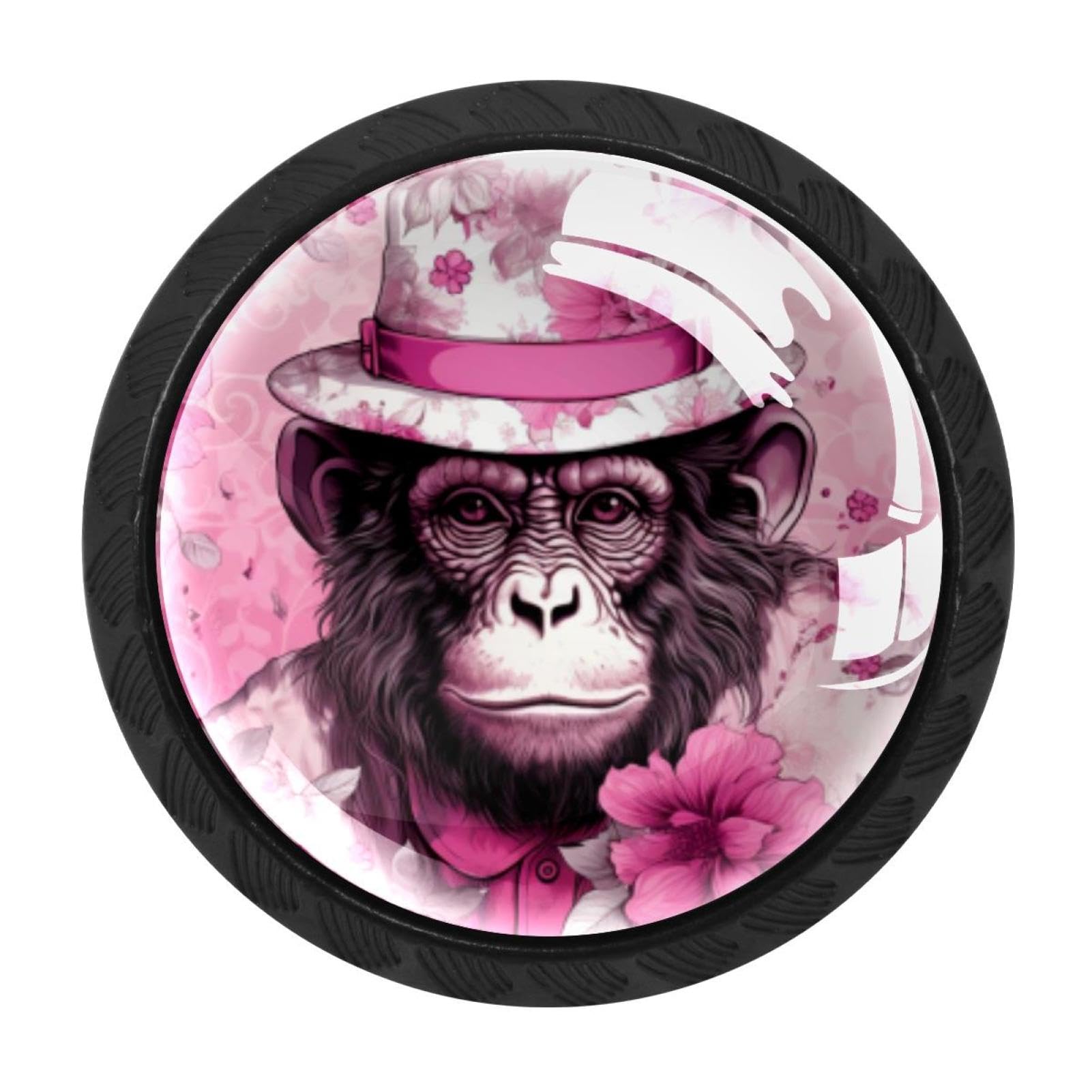 Chenzzzz Multicolored 14 4 Pieces Kitchen Cabinet Knobs Pink Monkey Orangutan Drawer Knobs Dresser Knobs Drawer Pulls Door Knobs Dresser Drawer Handles Knobs For Dresser Drawers