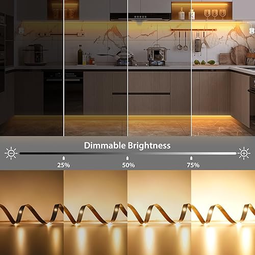 Miniatura 8 de Paquete de 3 tiras de luces LED de 6.6 pies, funciona con pilas, tira de luz LED blanca cálida y blanca fría, funciona con pilas, luz flexible y