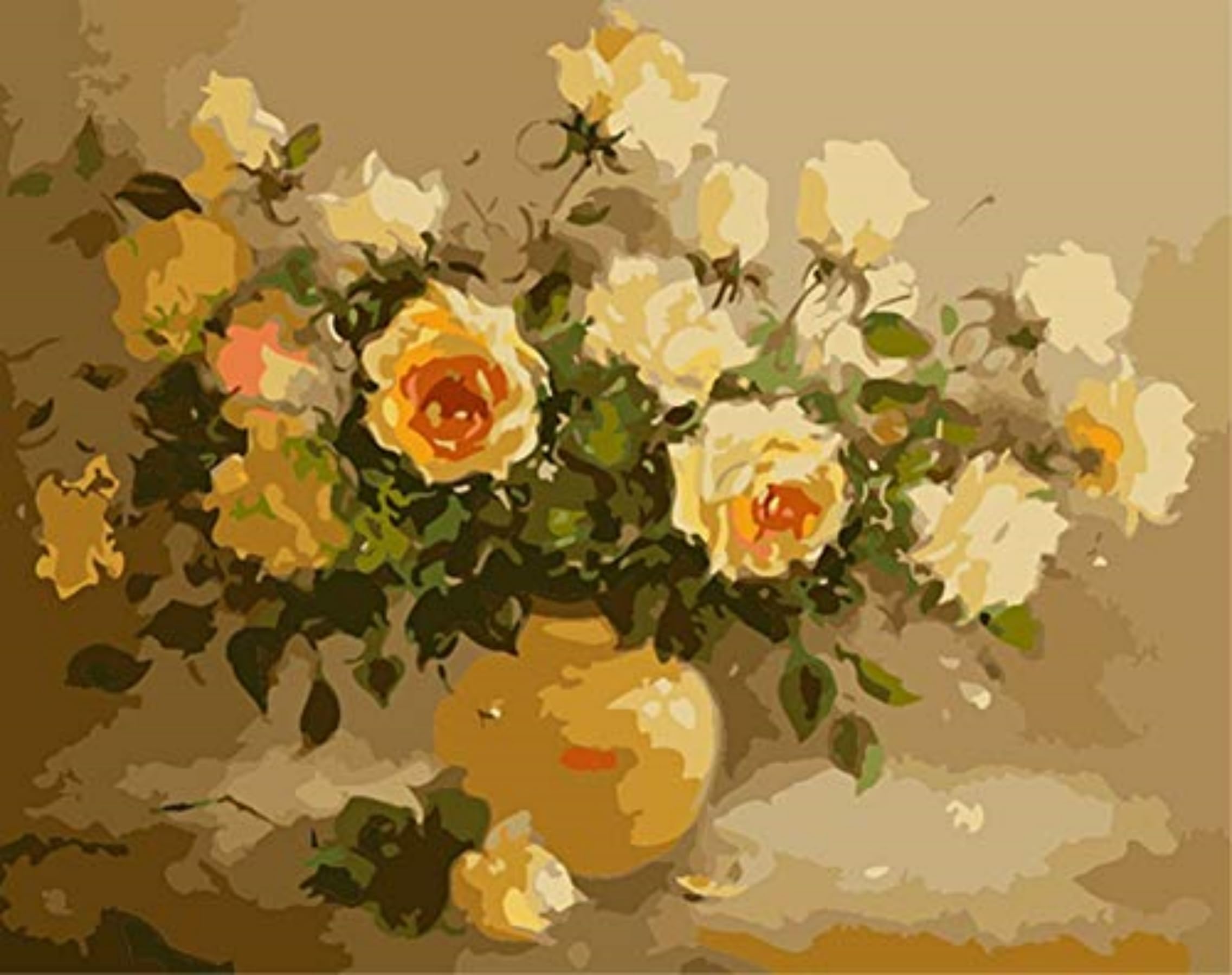 ABEUTY DIY Paint by Numbers for Adults Beginner - Yellow Roses 16x20 inches Number Painting (Wooden Framed) — image 1