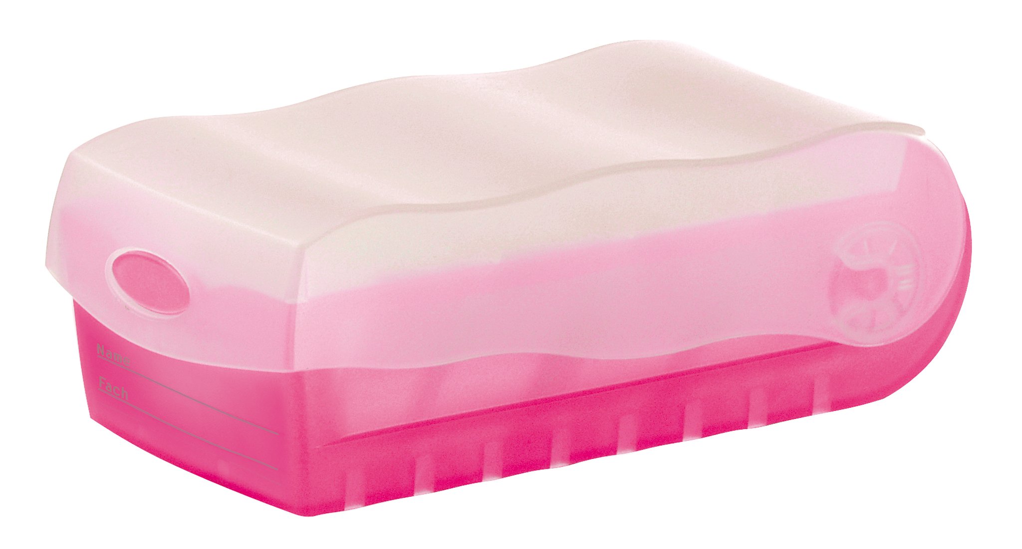Han Croco 997-663 - Caja para archivar fichas (capacidad para 900 fichas DIN A7, polipropileno, 121 x 85 x 246 mm, color rosa transparente