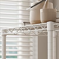 Vista 9 de SINGAYE 3 Small Shelves Storage Shelf Wire Shelving Unit Metal Shelf Adjustable Organizers Storage Shelving with Wheels for Bathroom Laundry Room