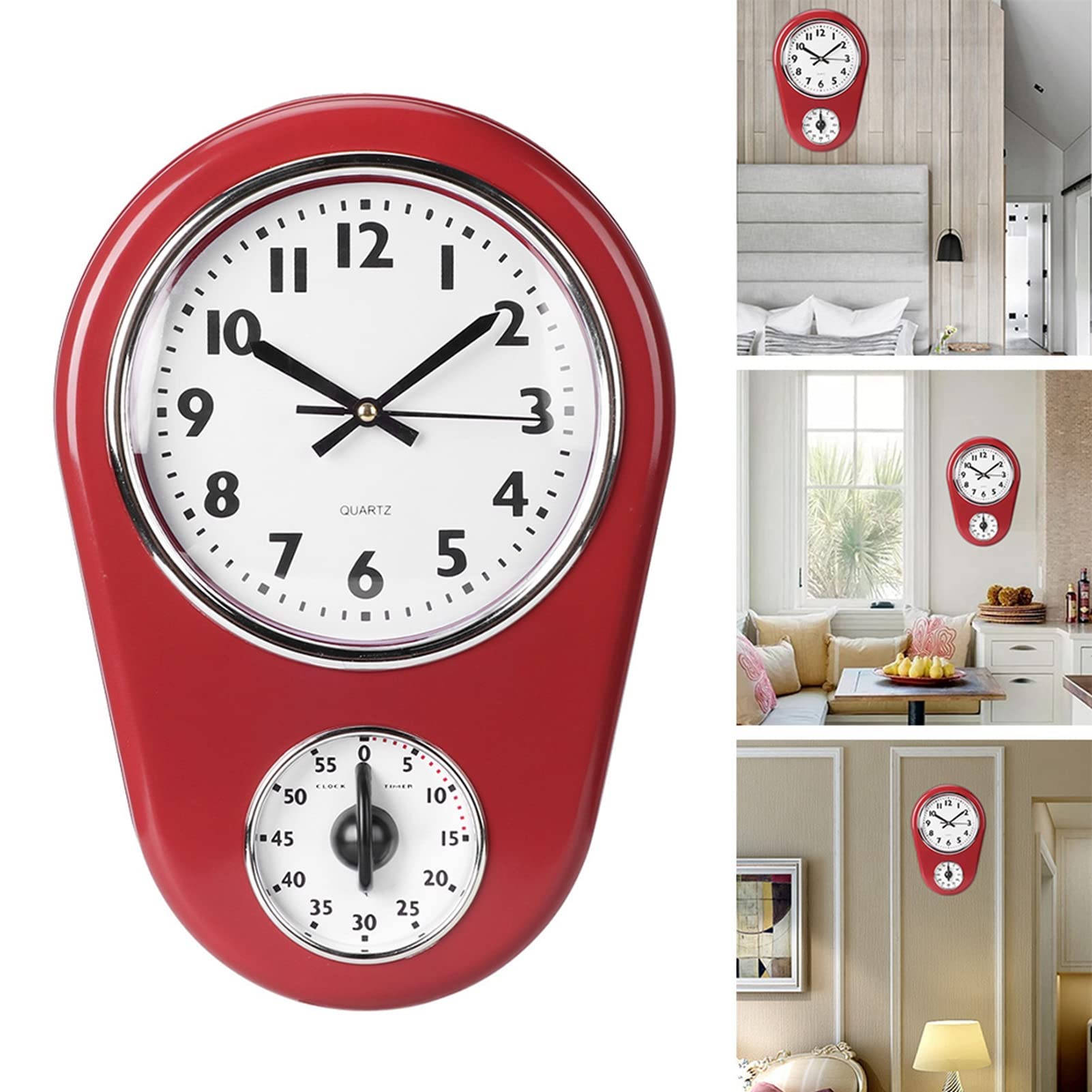 Amazon.com: Retro Kitchen Timer Wall Clock, Retro Digital Wall 